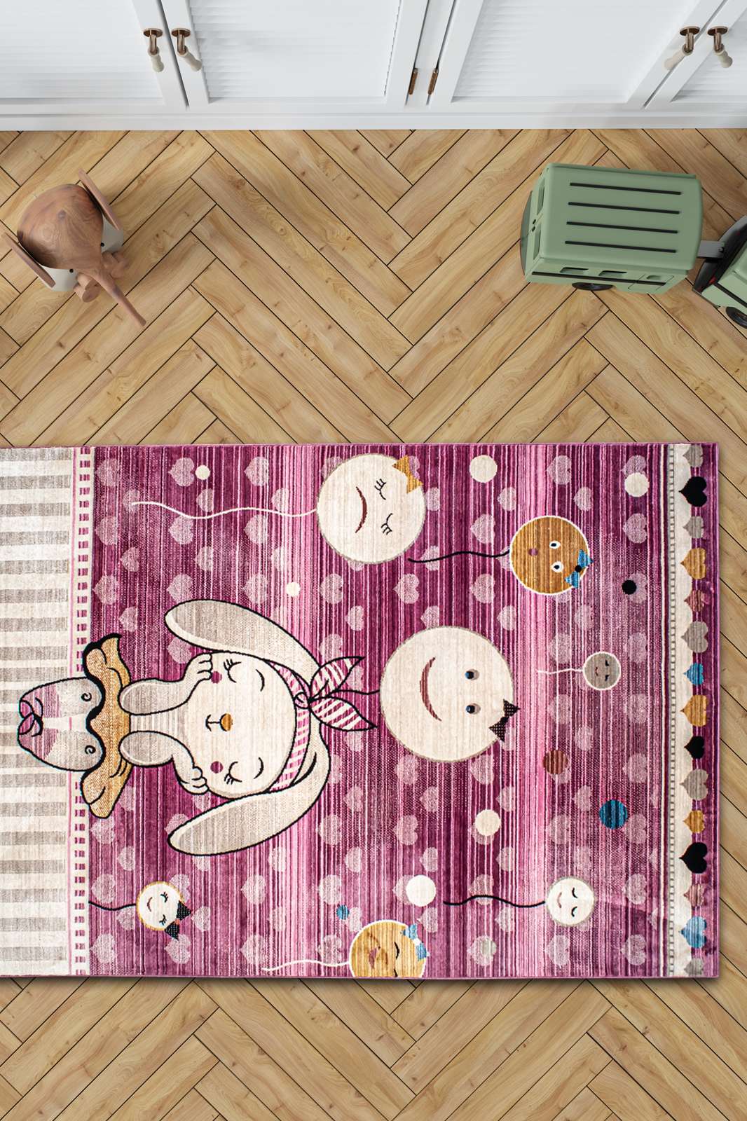 Angora Home Kids Tavşan Desenli Pembe Çocuk Halısı - 3