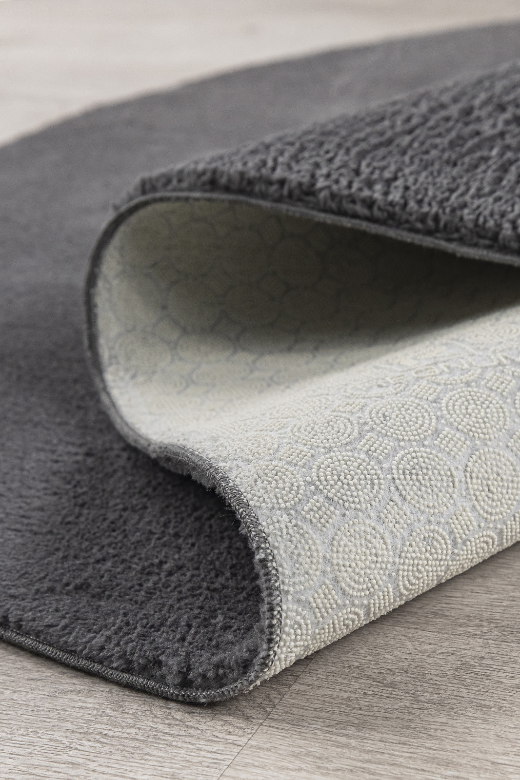 Angorahome Peluş Kaymaz Taban Koyu Gri Post Halı - 3