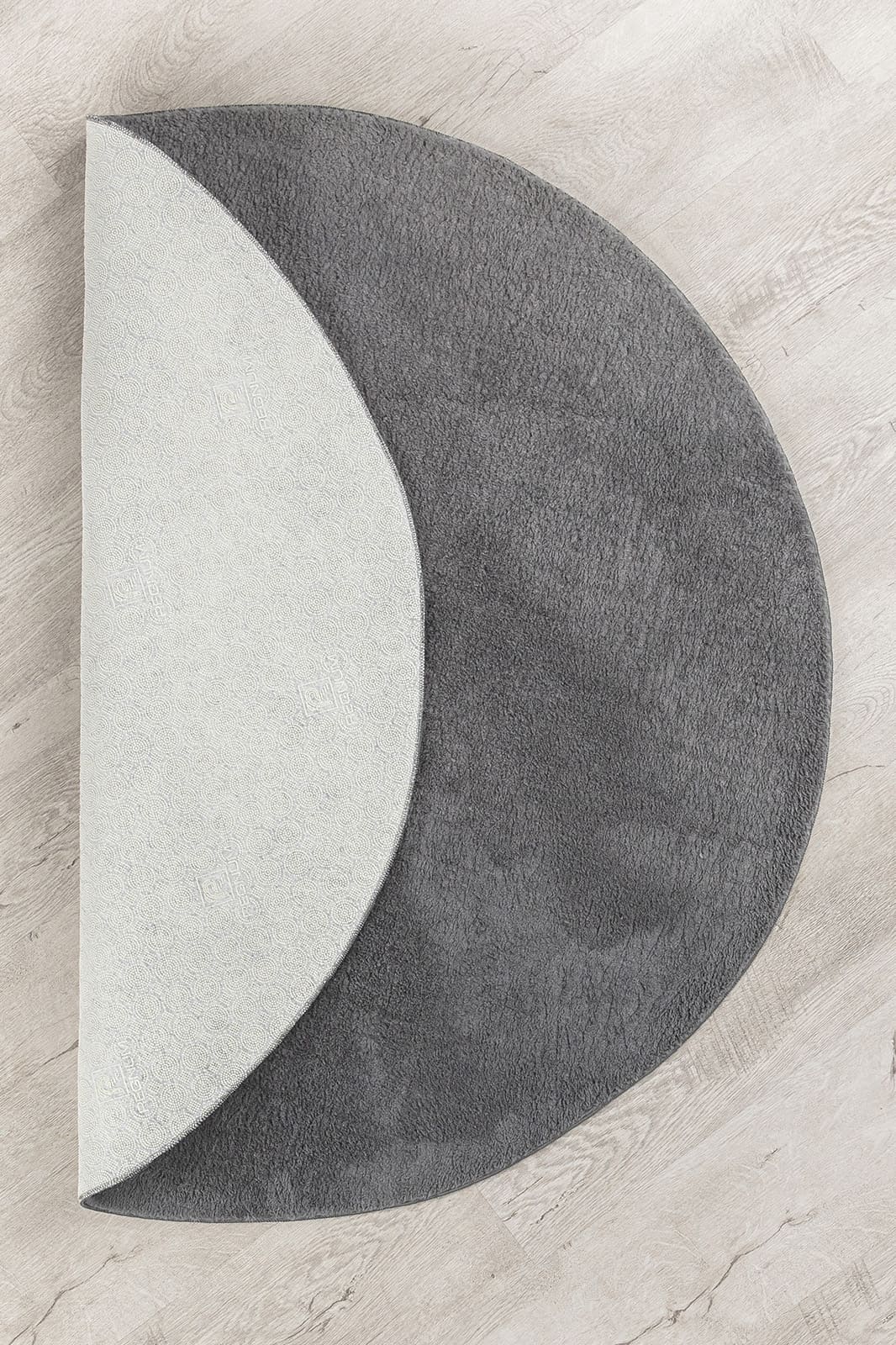 Angorahome Peluş Kaymaz Taban Koyu Gri Post Halı - 6