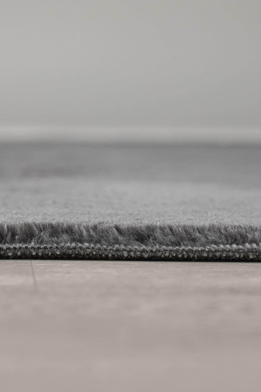 Angorahome Peluş Kaymaz Taban Koyu Gri Post Halı - 3