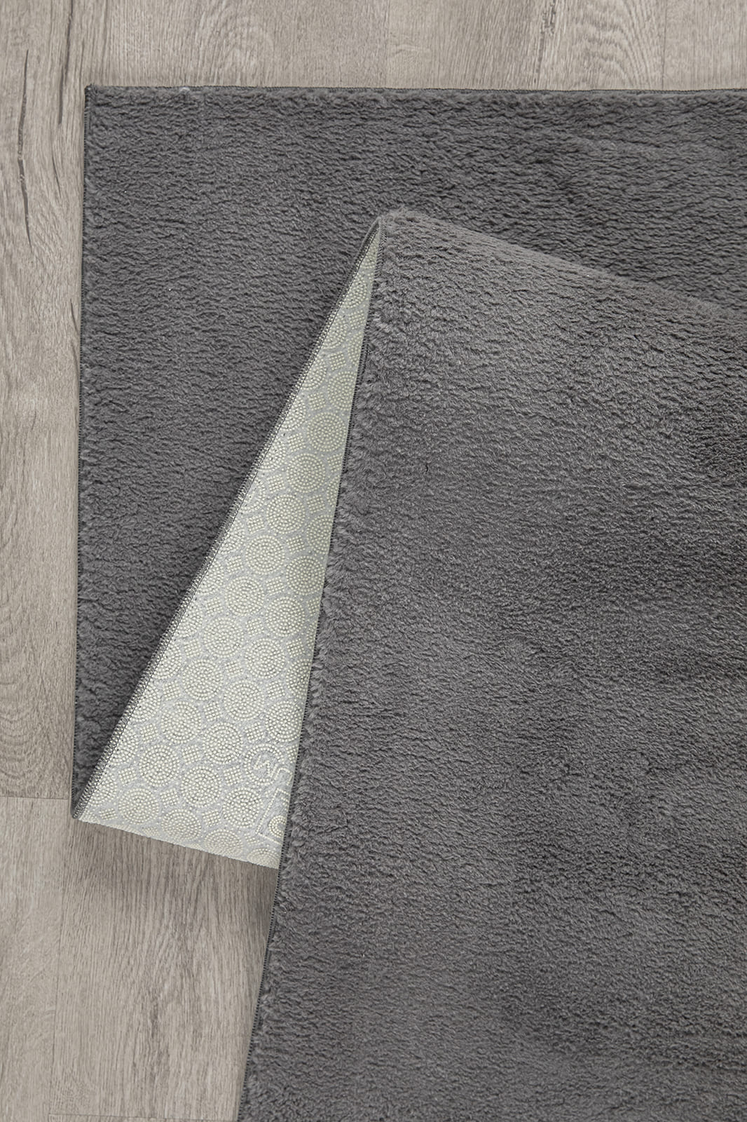 Angorahome Peluş Kaymaz Taban Koyu Gri Post Halı - 4