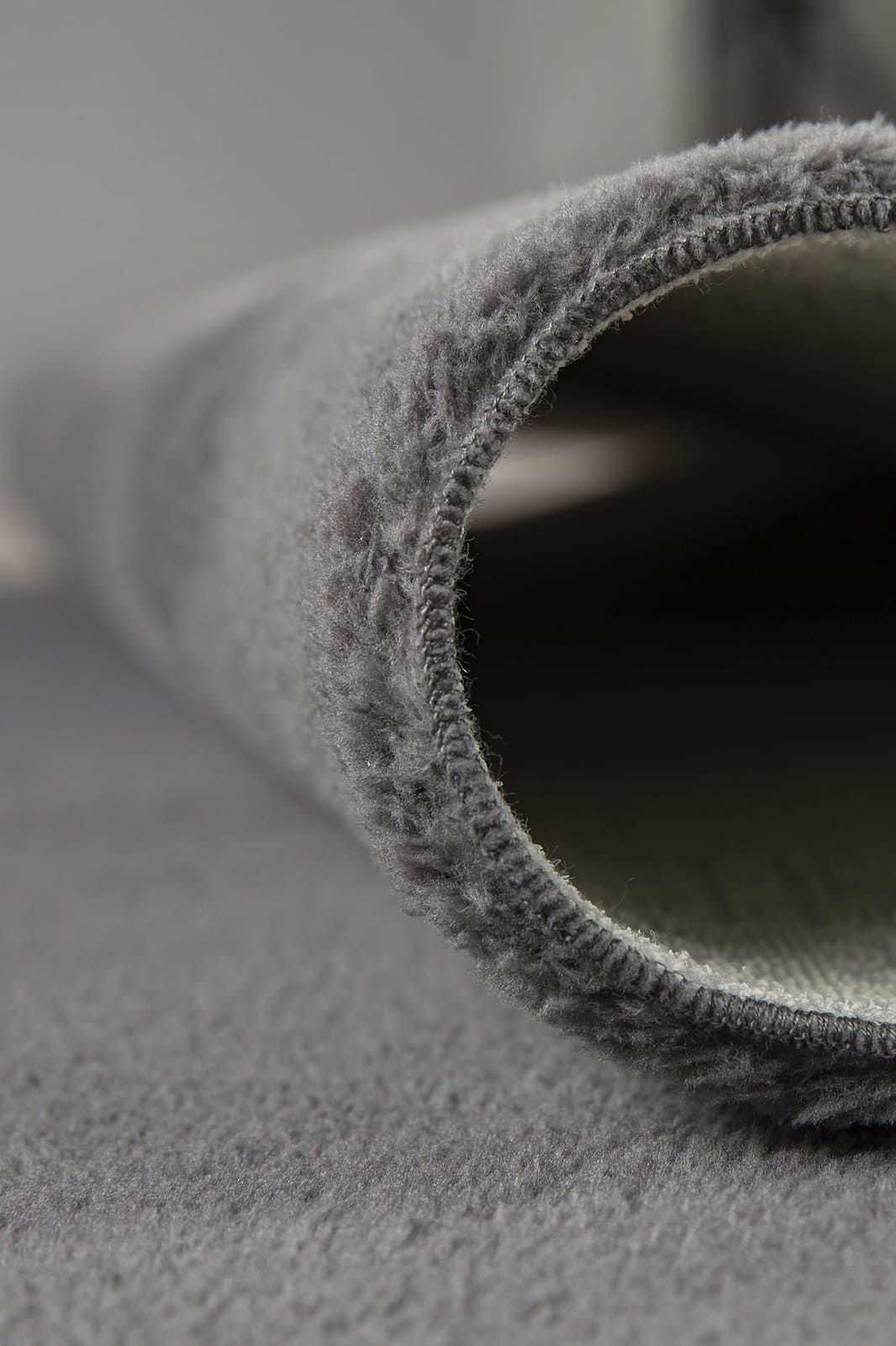 Angorahome Peluş Kaymaz Taban Koyu Gri Post Halı - 5