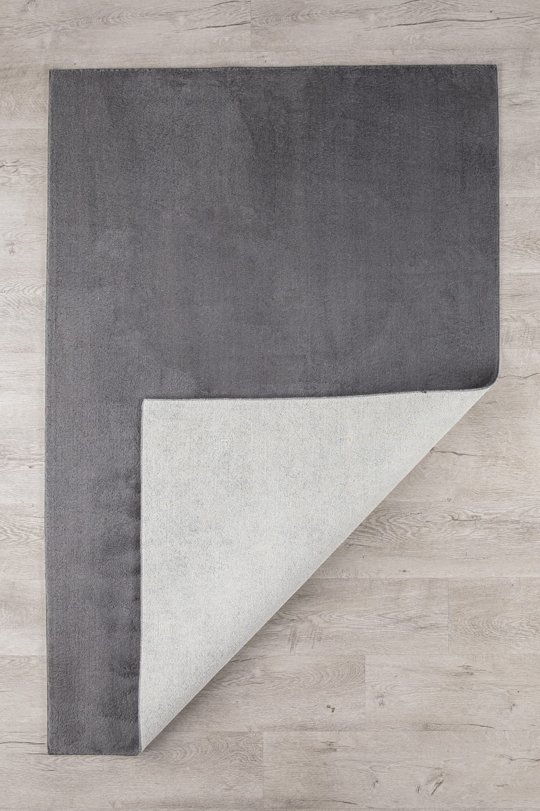 Angorahome Peluş Kaymaz Taban Koyu Gri Post Halı - 6