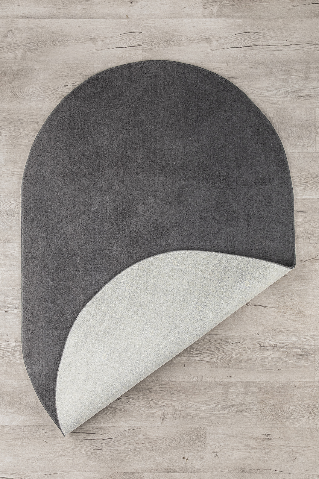 Angorahome Peluş Kaymaz Taban Koyu Gri Post Halı - 6