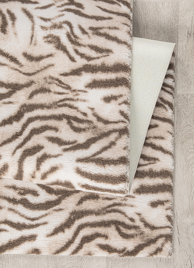 Angorahome Peluş Kaymaz Taban Kaplan Kahve Post Halı - 5