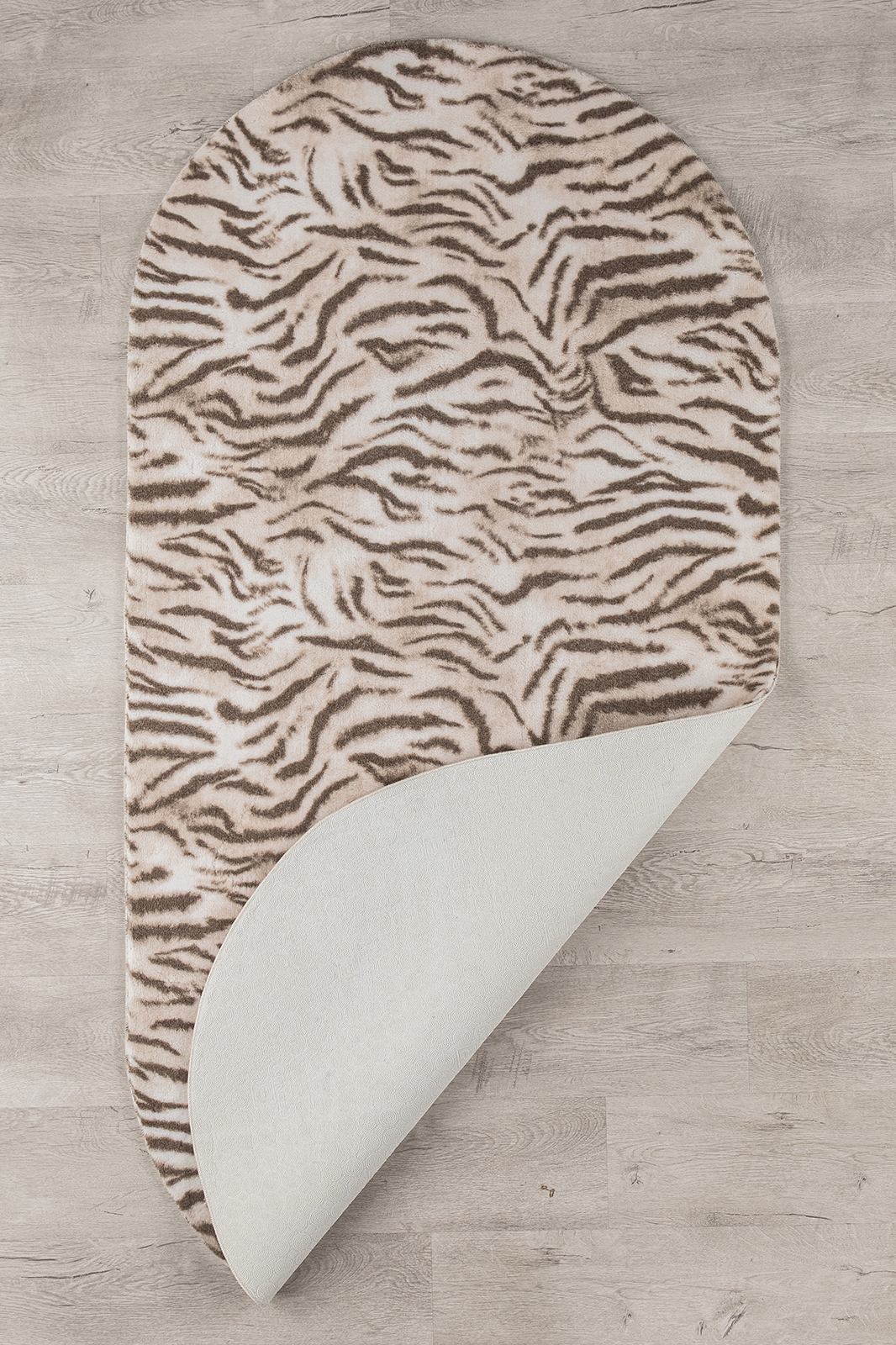 Angorahome Peluş Kaymaz Taban Kaplan Kahve Post Halı - 6