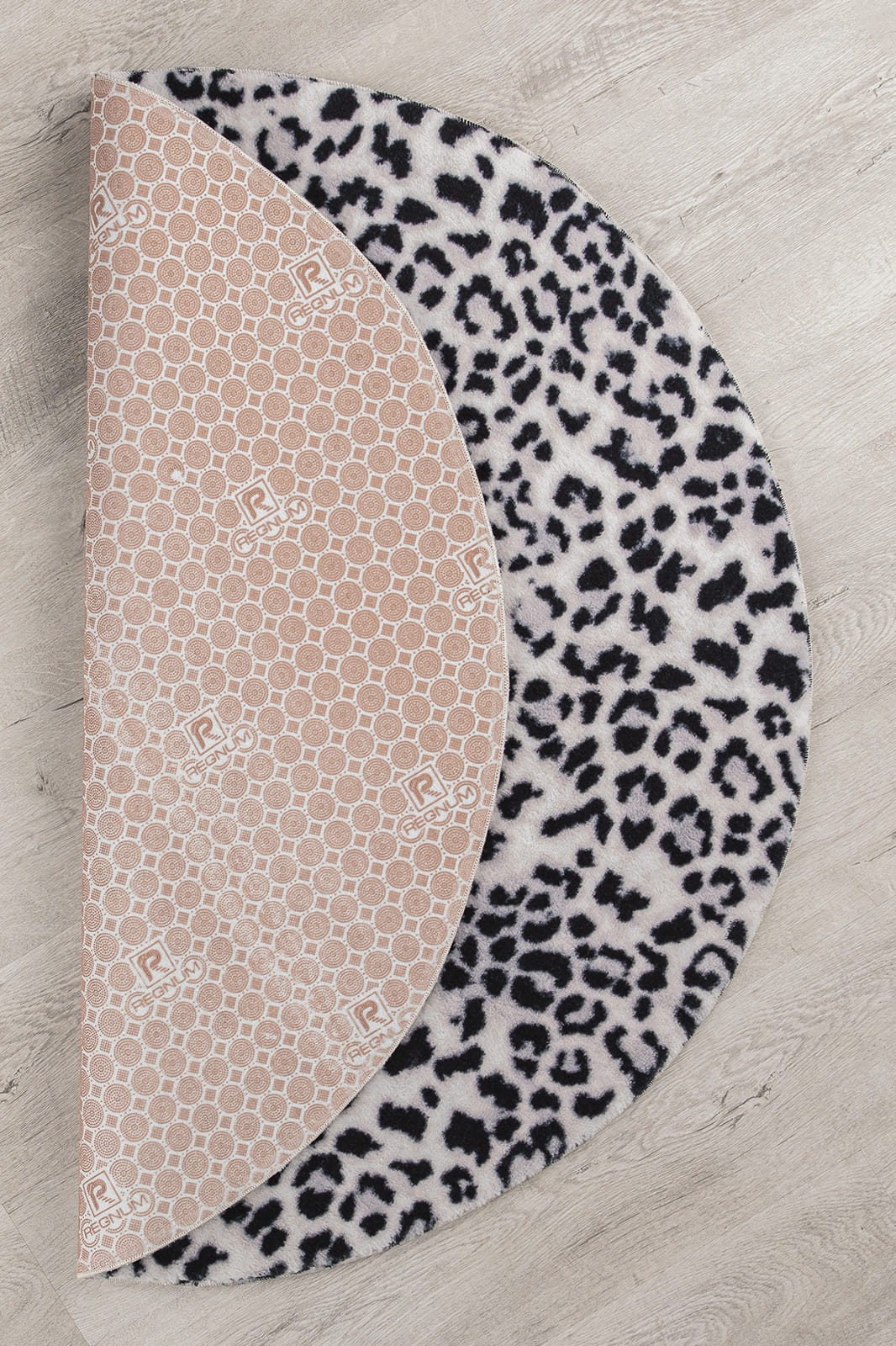 Angorahome Peluş Kaymaz Taban Leopar Siyah Post Halı - 6