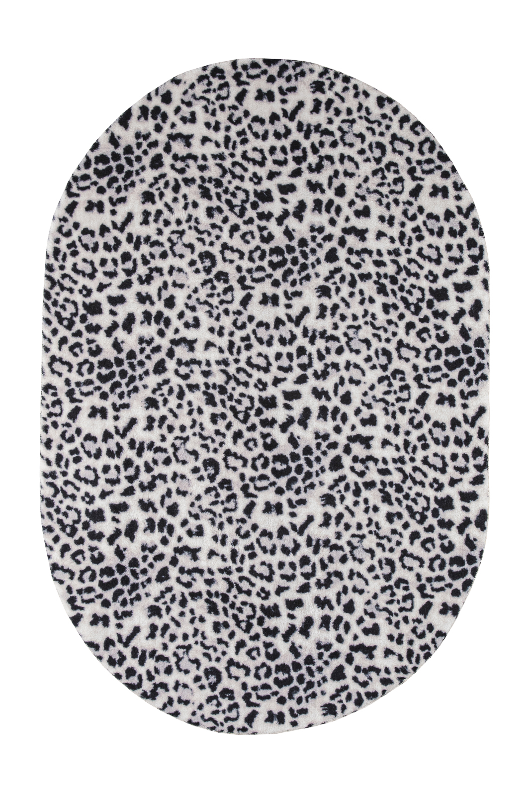 Angorahome Peluş Kaymaz Taban Leopar Siyah Post Halı - 7