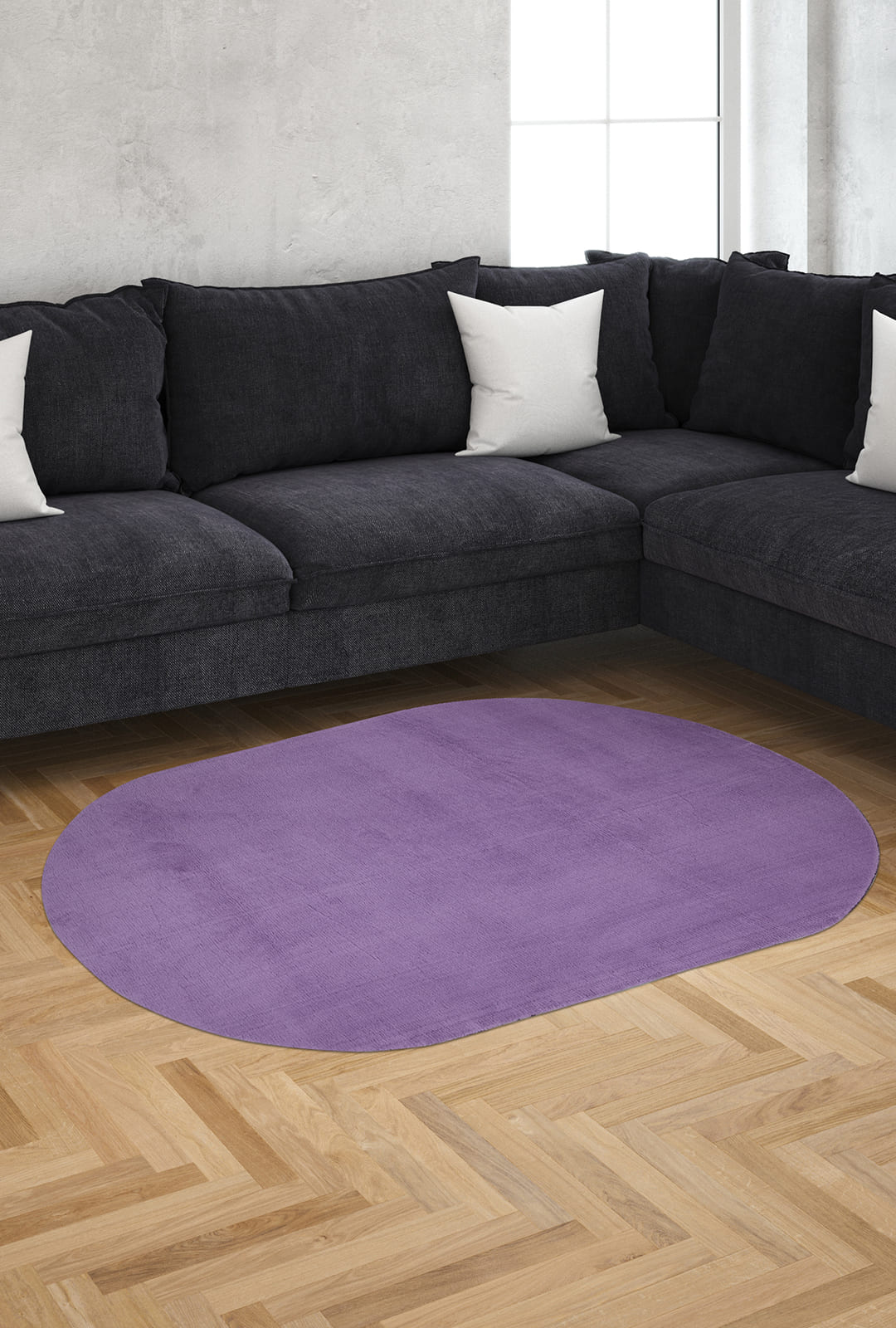 Angora Home Peluş Kaymaz Taban Mor Post Halı - 6