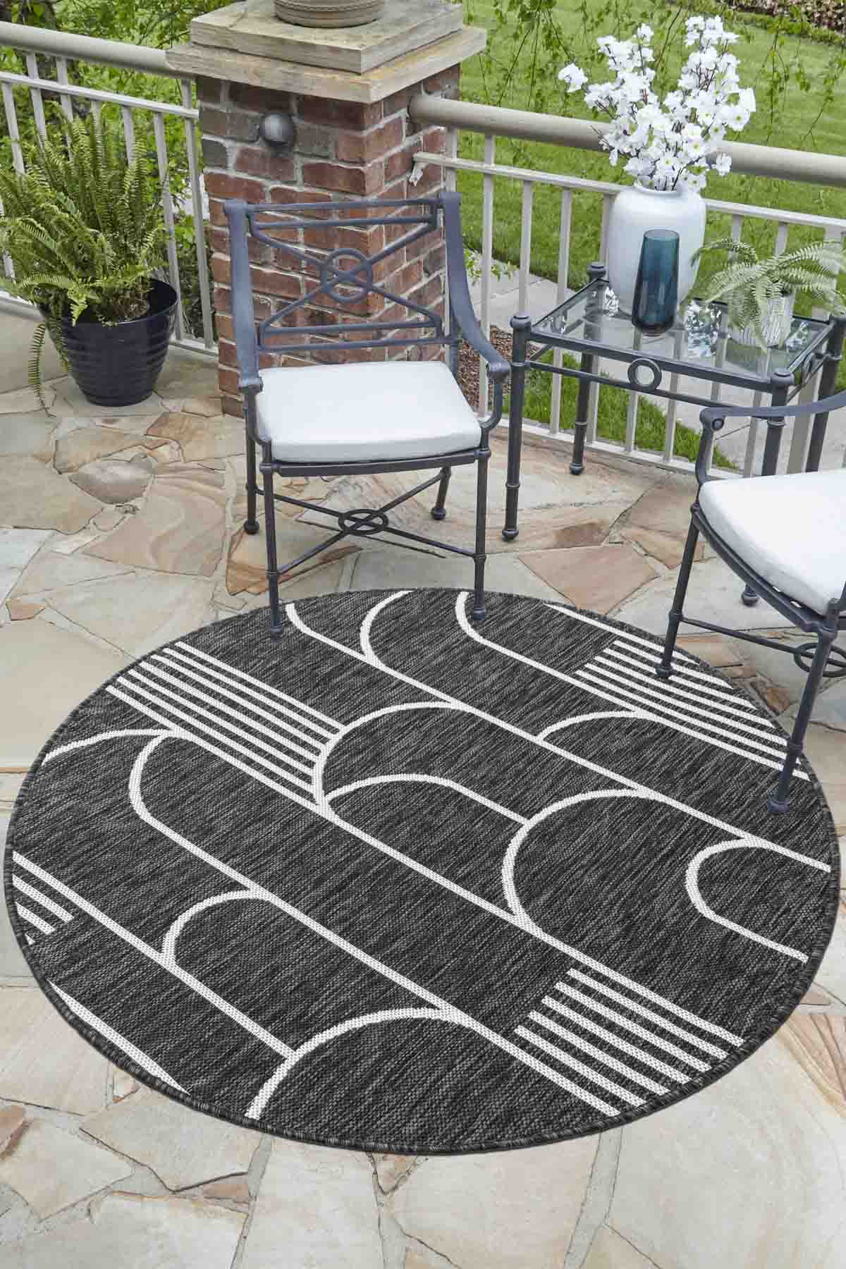 Angorahome Avlu Koleksiyonu Dokuma Makine Halısı AV1000 120 x 120 Yuvarlak - 2