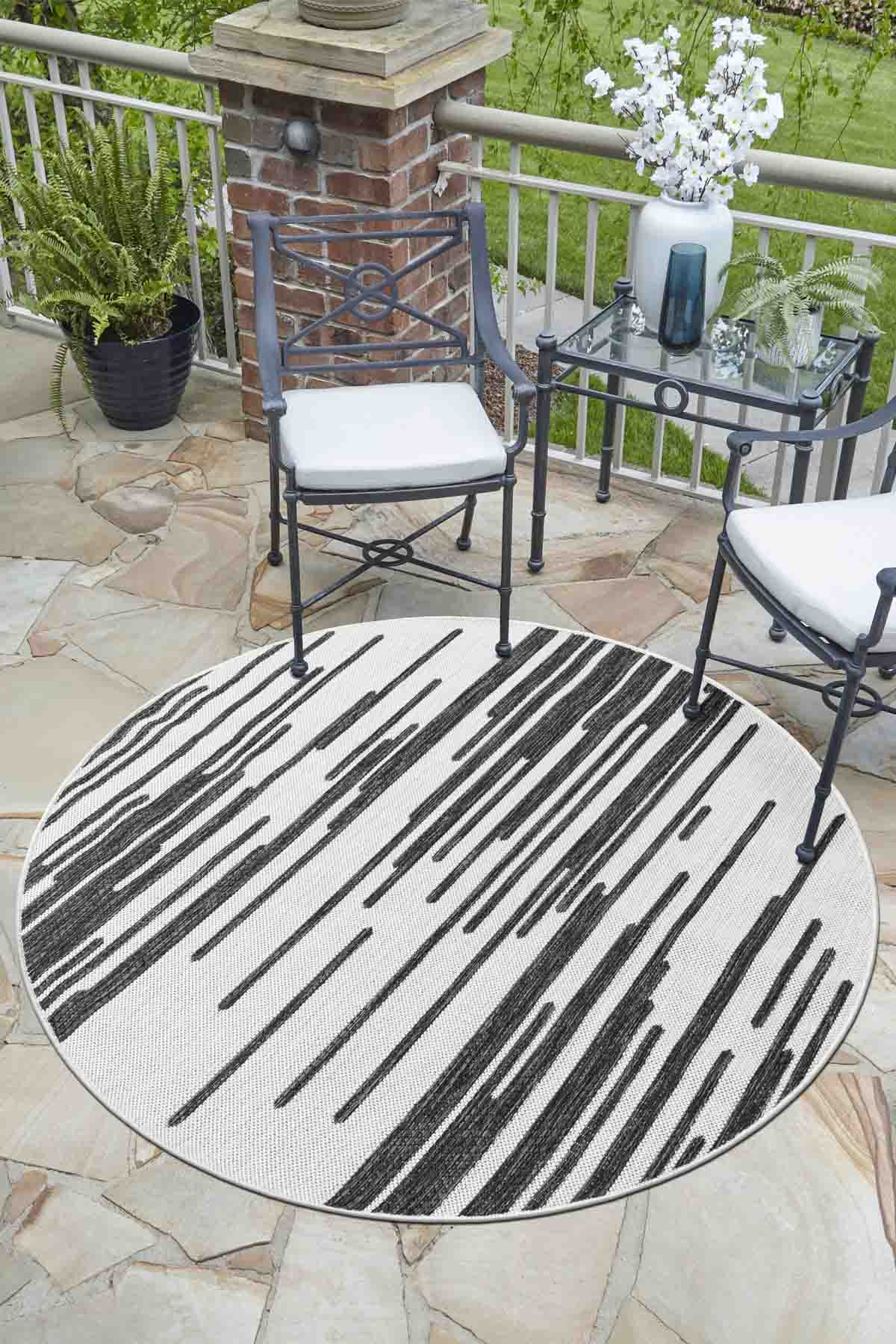 Angorahome Avlu Koleksiyonu Dokuma Makine Halısı AV1001 120 x 120 Yuvarlak - 2