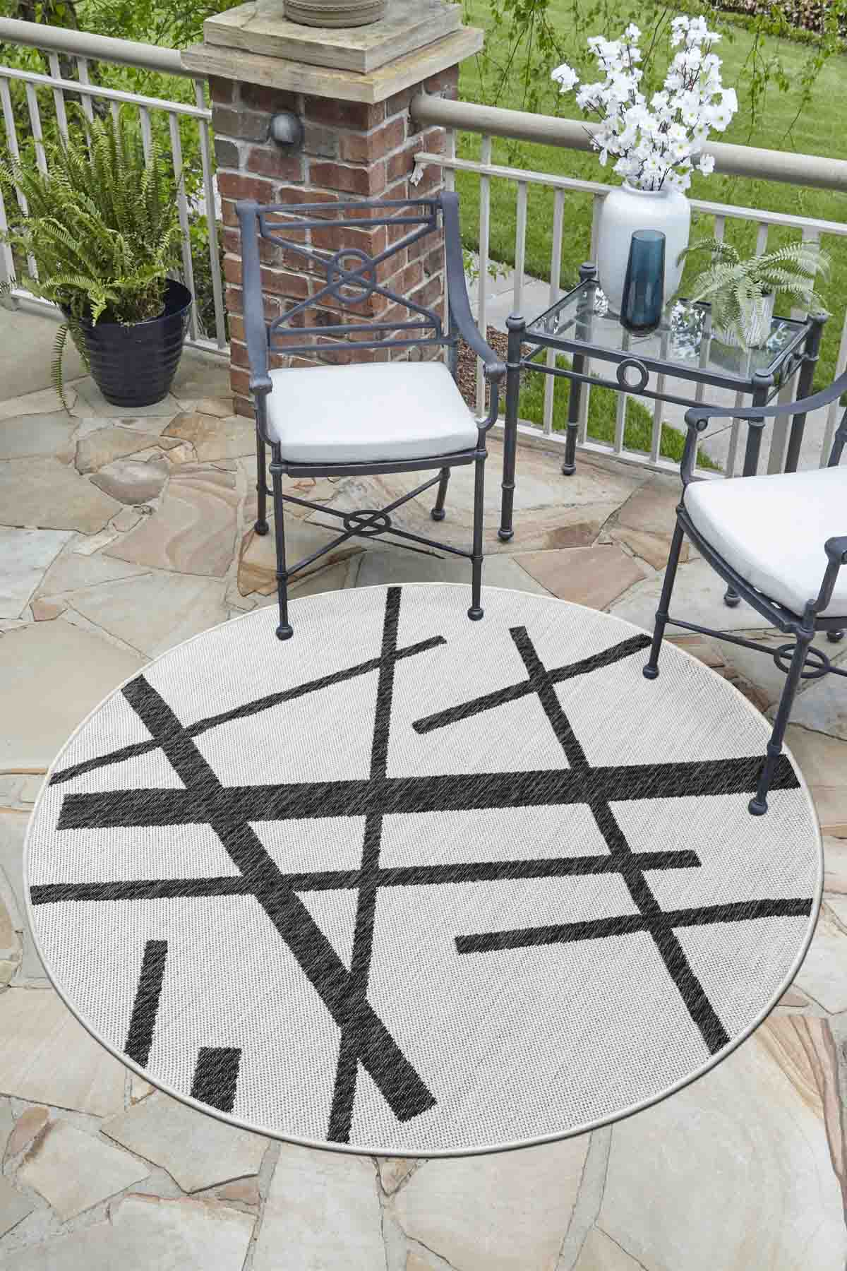 Angorahome Avlu Koleksiyonu Dokuma Makine Halısı AV1003 120 x 120 Yuvarlak - 2