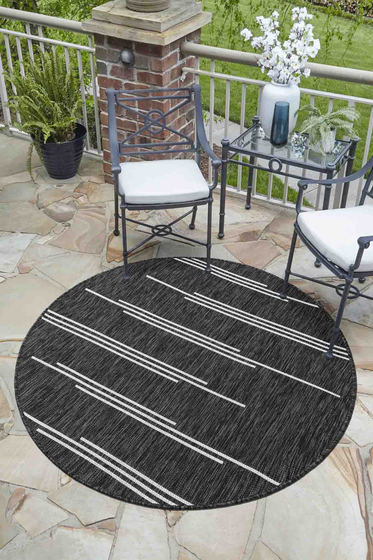 Angorahome Avlu Koleksiyonu Dokuma Makine Halısı AV1005 120 x 120 Yuvarlak - 2