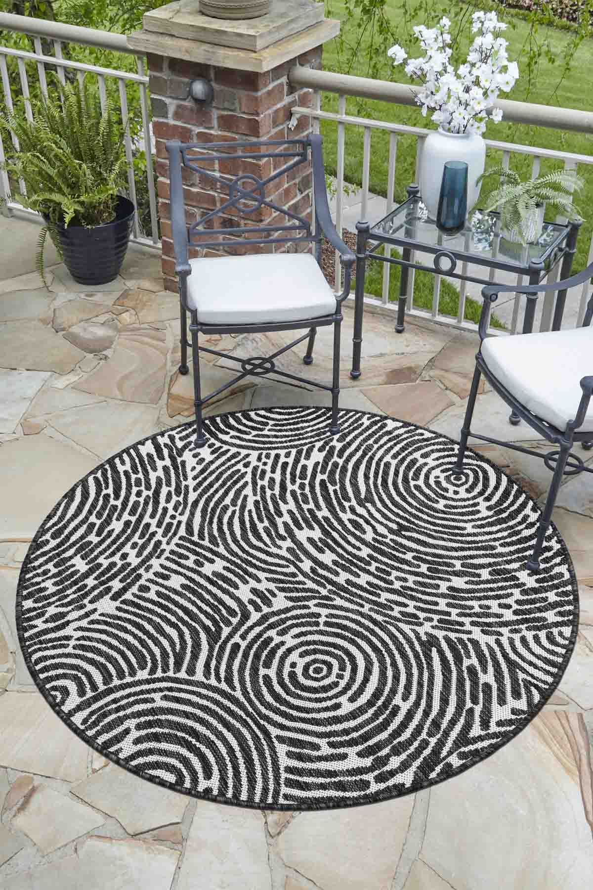 Angorahome Avlu Koleksiyonu Dokuma Makine Halısı AV1006 120 x 120 Yuvarlak - 2