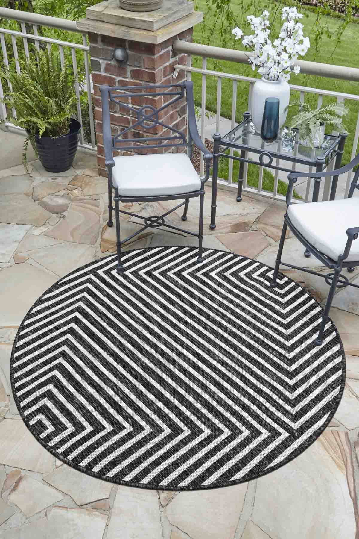 Angorahome Avlu Koleksiyonu Dokuma Makine Halısı AV1008 120 x 120 Yuvarlak - 2