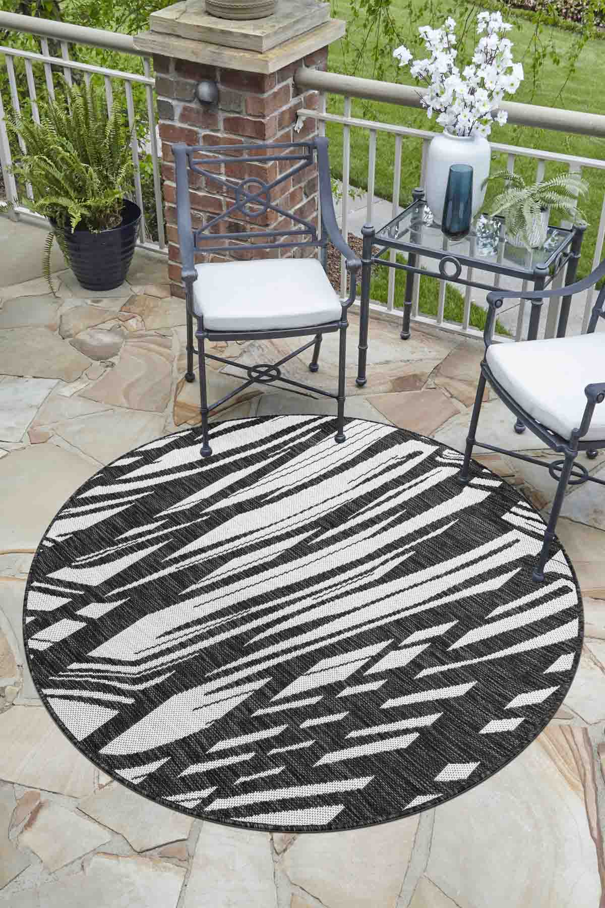 Angorahome Avlu Koleksiyonu Dokuma Makine Halısı AV1009 120 x 120 Yuvarlak - 2