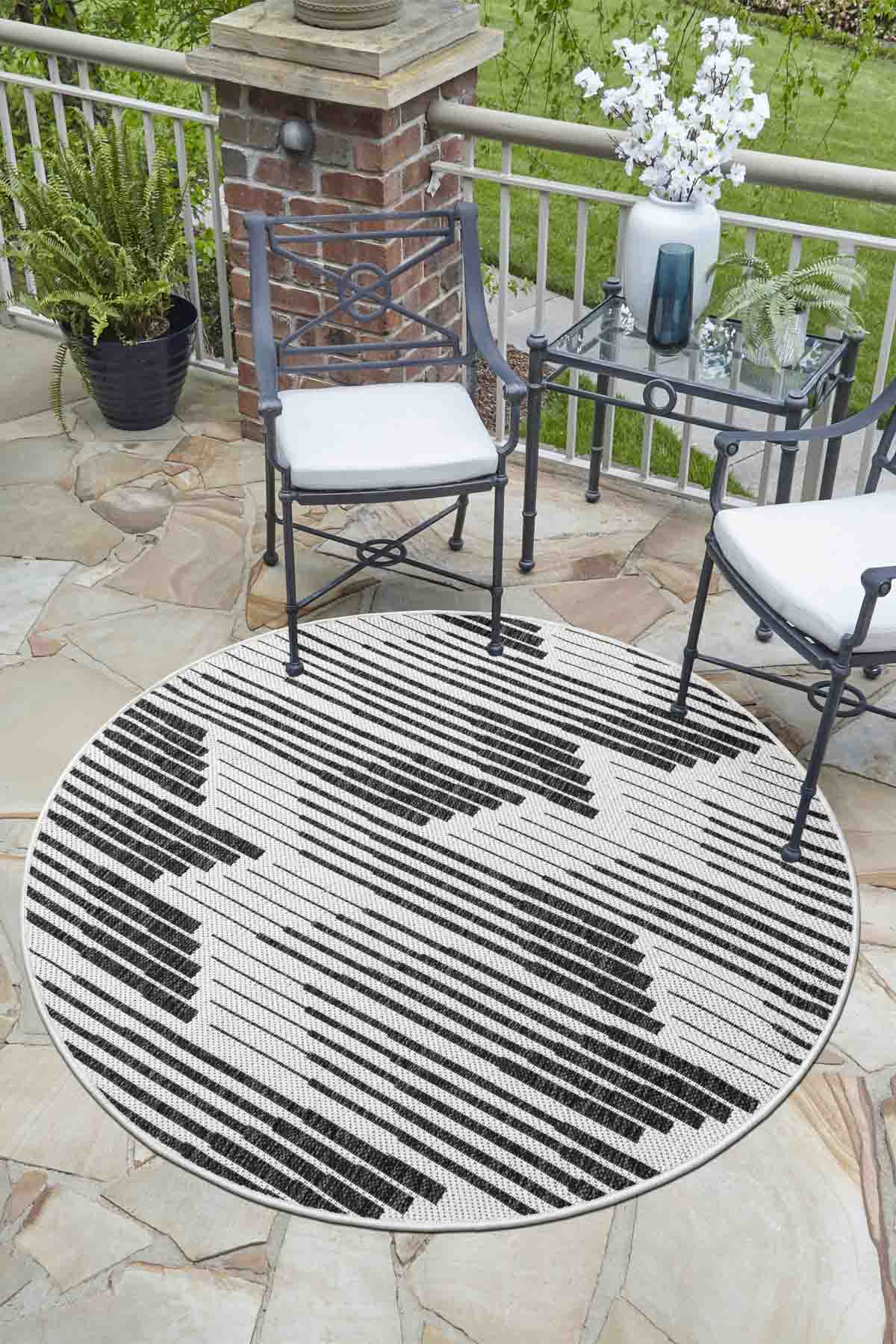 Angorahome Avlu Koleksiyonu Dokuma Makine Halısı AV1010 120 x 120 Yuvarlak - 2