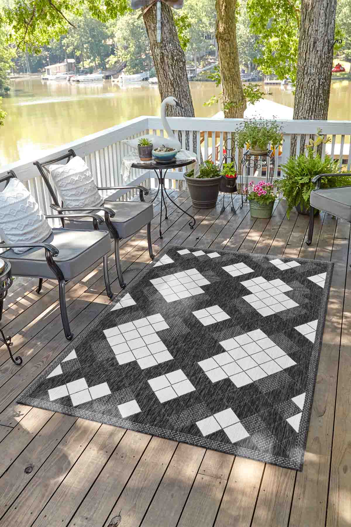 Angorahome Avlu Koleksiyonu Dokuma Makine Halısı AV1011 180 x 270 Dikdörtgen - 2