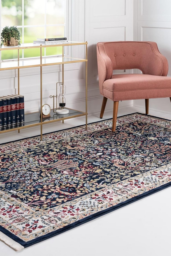 Angorahome Ethnic Makine Halısı 1529NVY 90 x 150 Dikdörtgen - 2