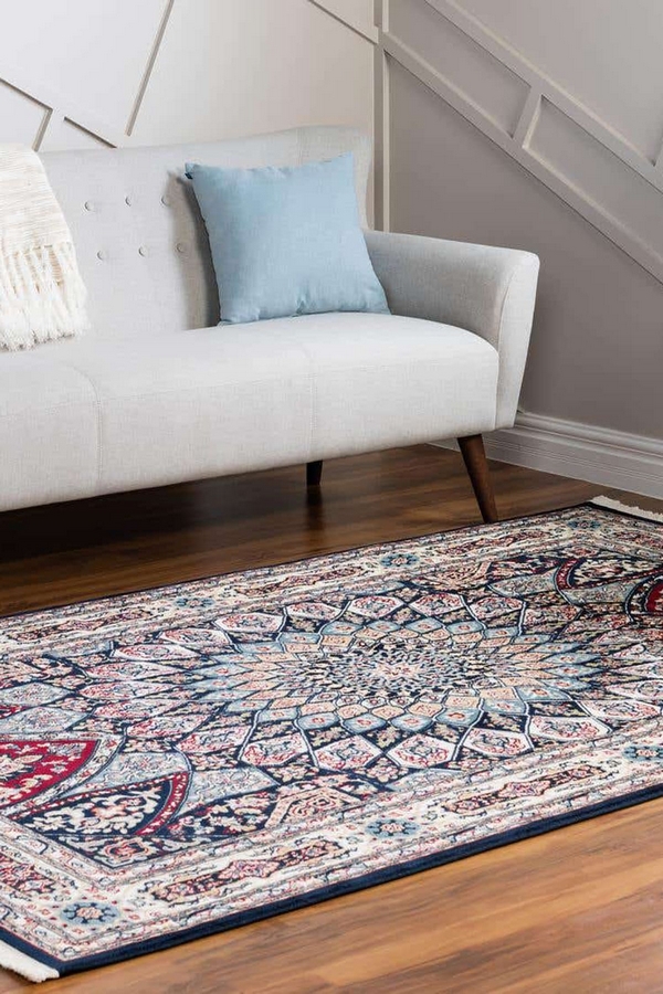 Angorahome Ethnic Makine Halısı 1531NVY 125 x 185 Dikdörtgen - 2