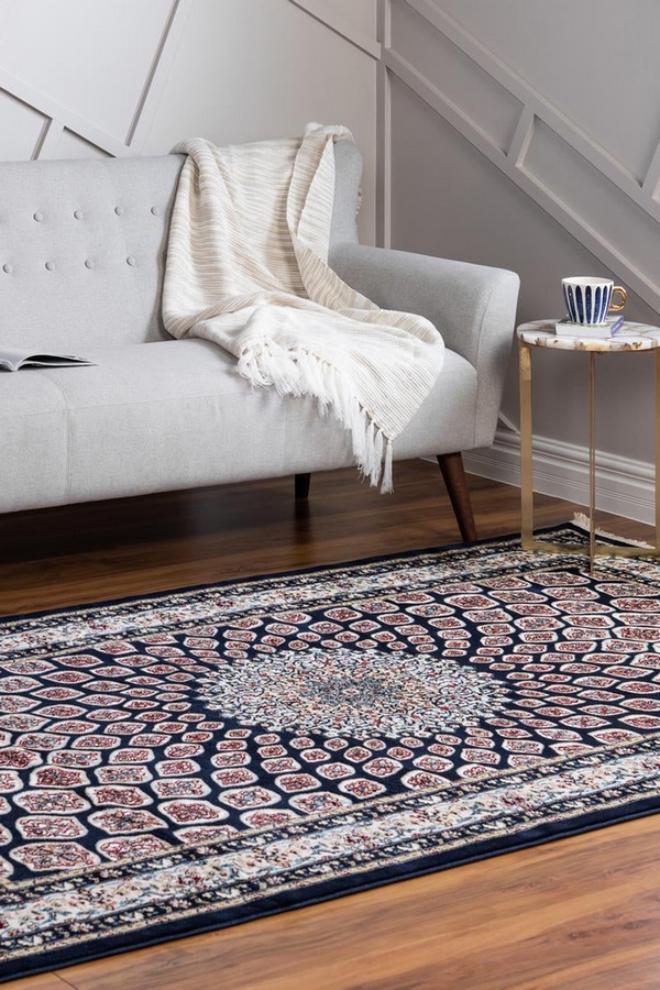 Angorahome Ethnic Makine Halısı 1565NVY 90 x 150 Dikdörtgen - 2