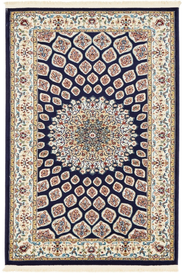 Angorahome Ethnic Makine Halısı 1565NVY 90 x 150 Dikdörtgen - 9