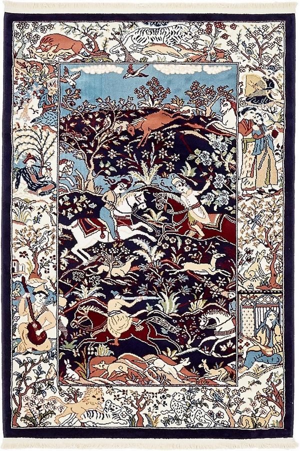 Angorahome Ethnic Makine Halısı 1610NVY 90 x 150 Dikdörtgen - 9