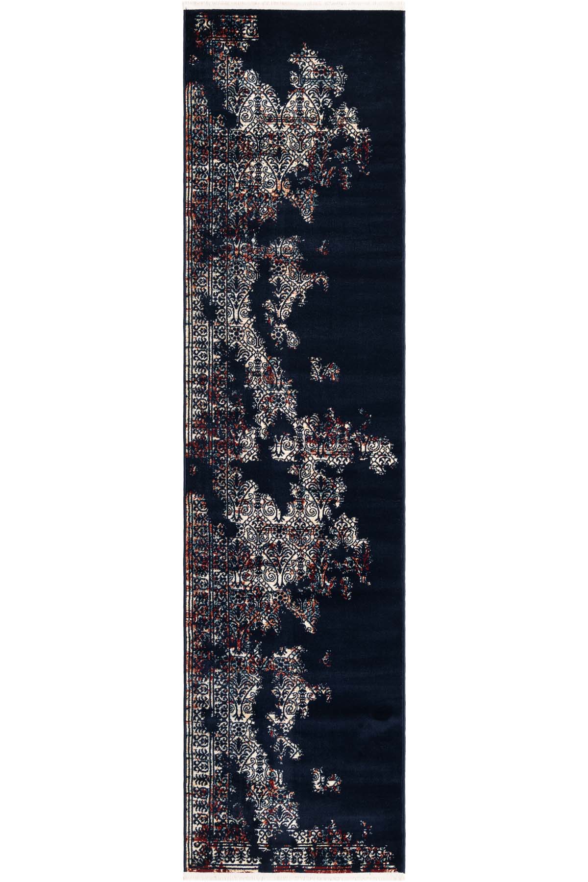 Angorahome Ethnic Dokuma Makine Halısı 1915NVY 80 x 305 Dikdörtgen - 10