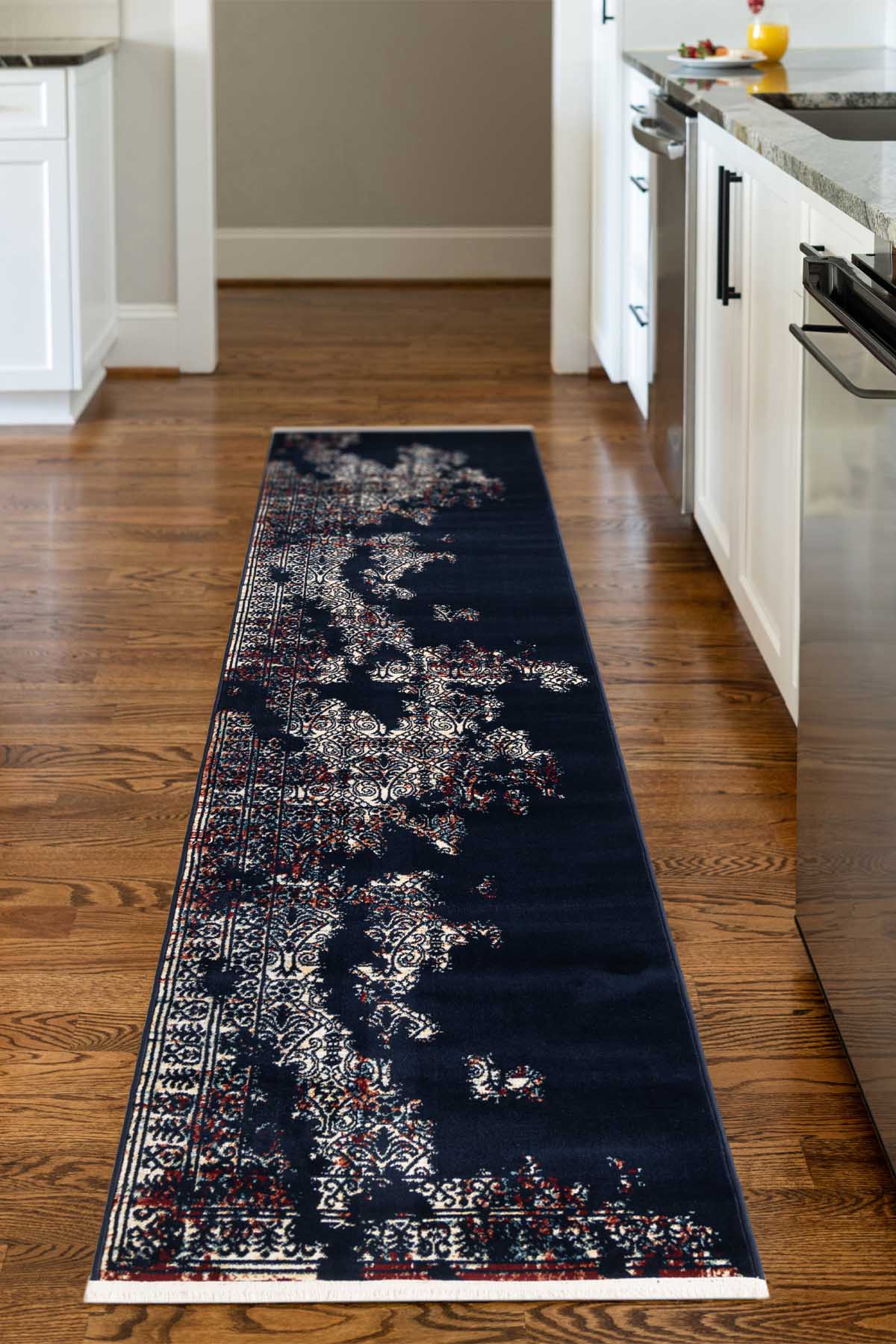 Angorahome Ethnic Dokuma Makine Halısı 1915NVY 80 x 305 Dikdörtgen - 3