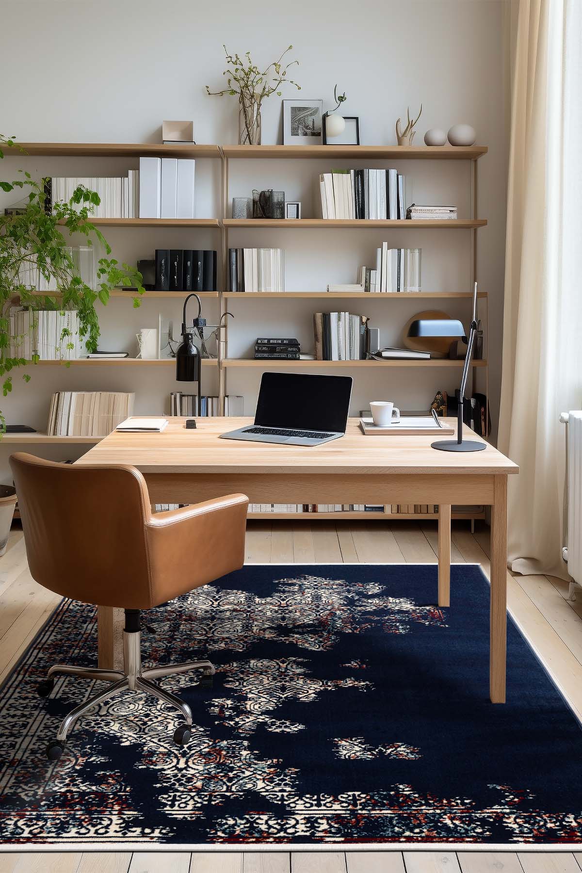 Angorahome Ethnic Dokuma Makine Halısı 1915NVY 160 x 245 Dikdörtgen - 3