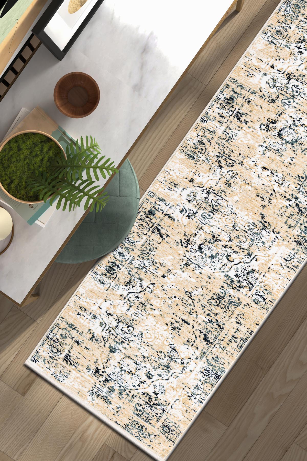 Angorahome Ethnic Dokuma Makine Halısı 1920KR 80 x 305 Dikdörtgen - 4