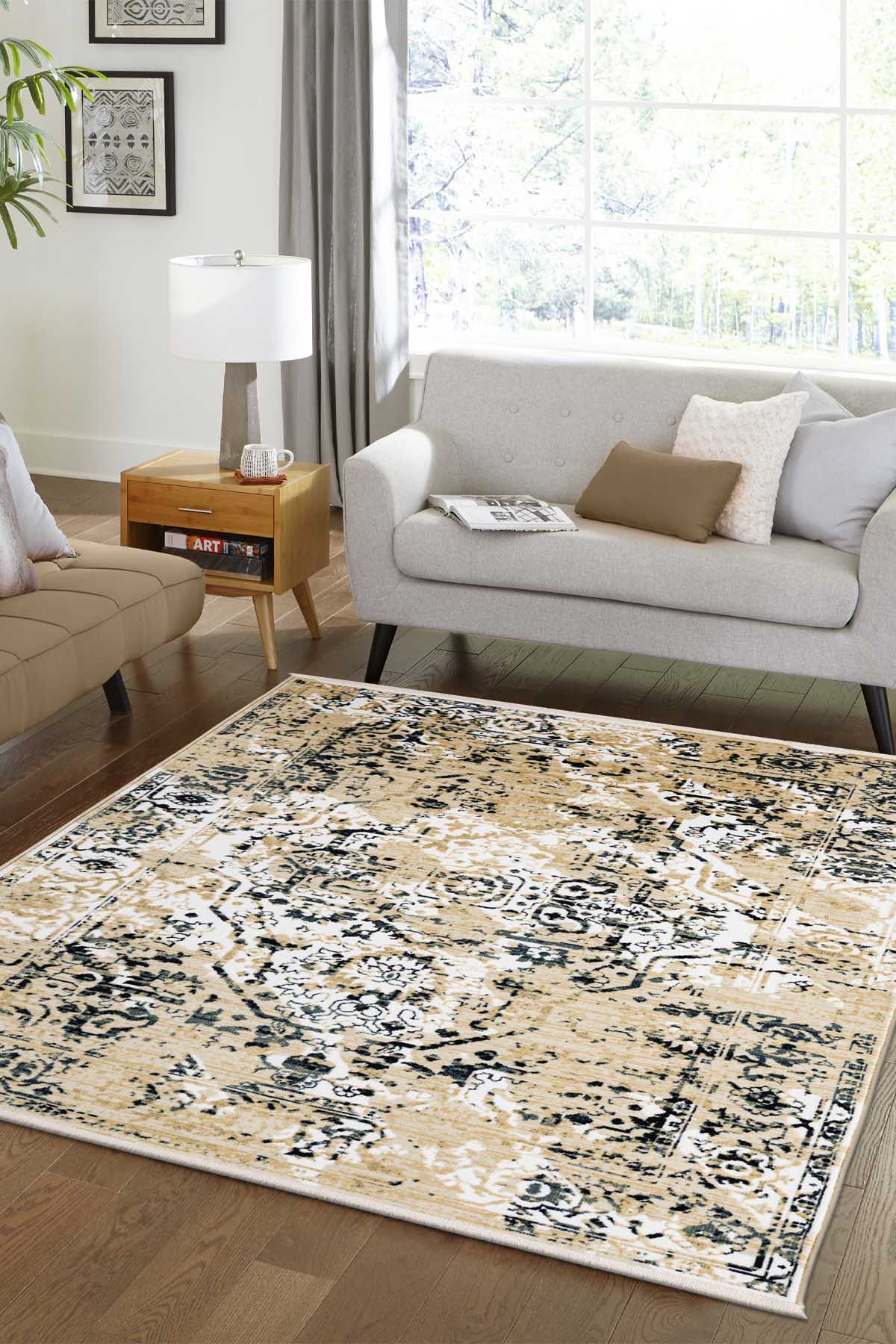 Angorahome Ethnic Dokuma Makine Halısı 1920KR 100 x 160  Dikdörtgen - 3