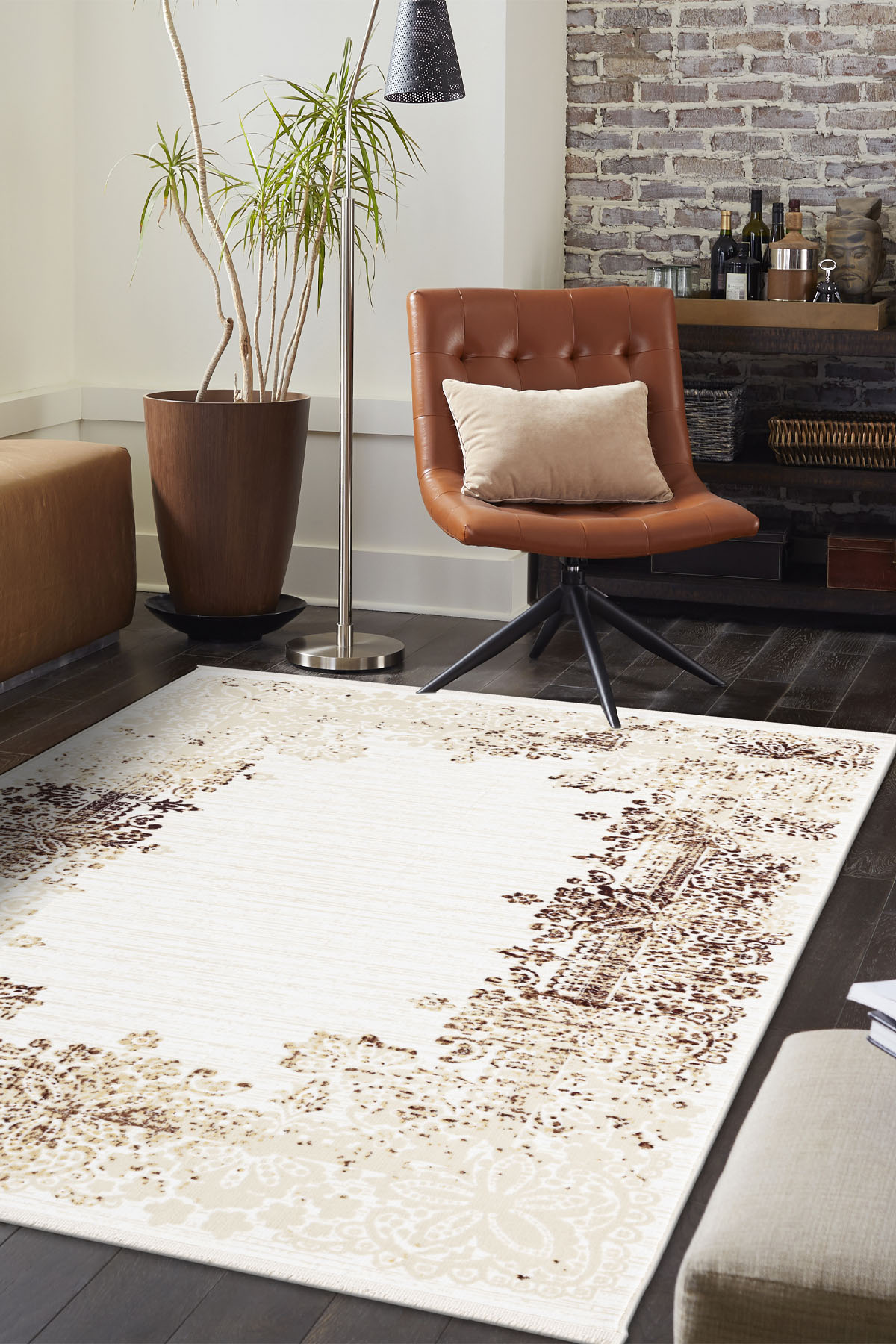 Angorahome Ethnic Dokuma Makine Halısı 1921KR 125 x 185 Dikdörtgen - 5