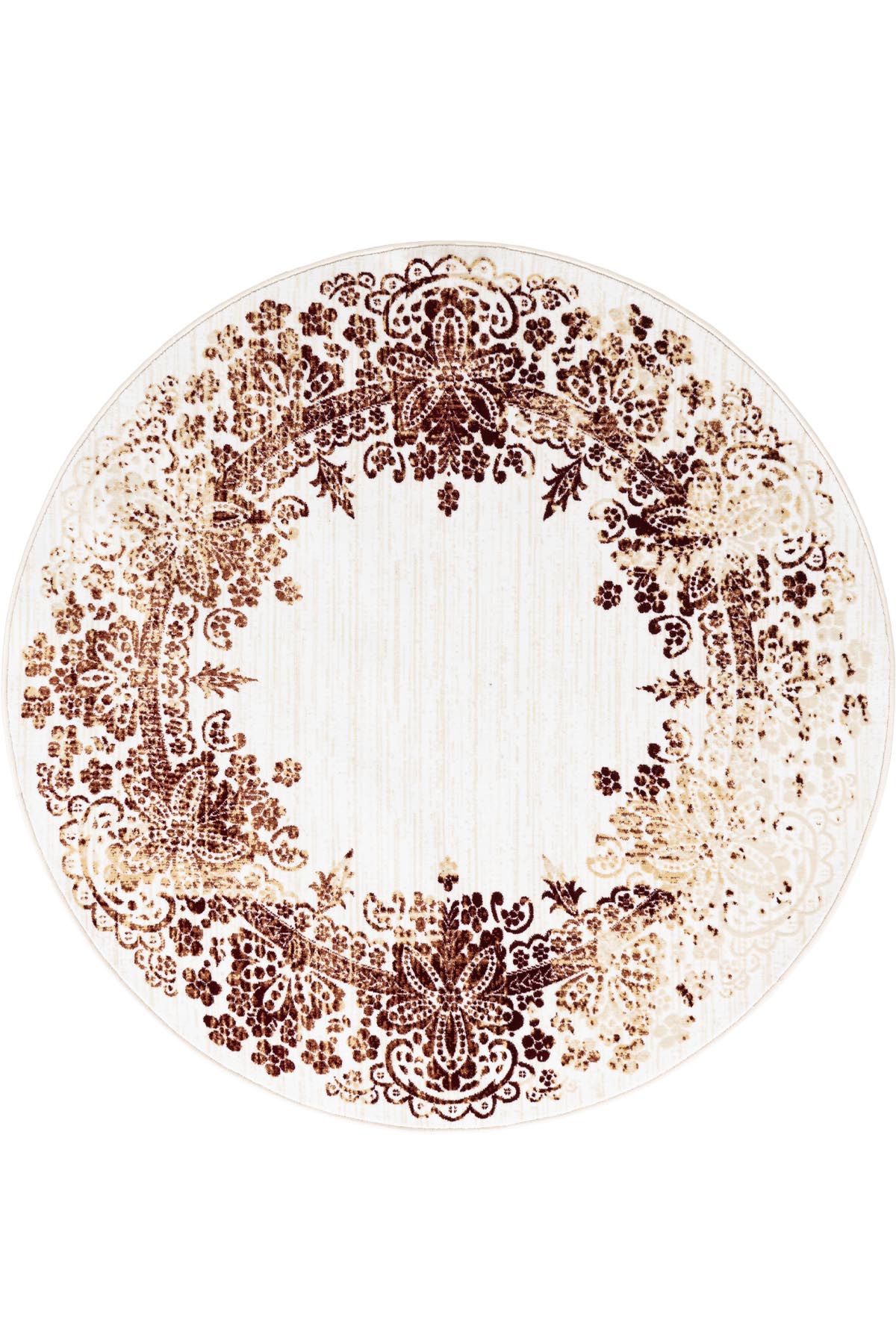 Angorahome Ethnic Dokuma Makine Halısı 1921KR 160 x 160 Yuvarlak - 10