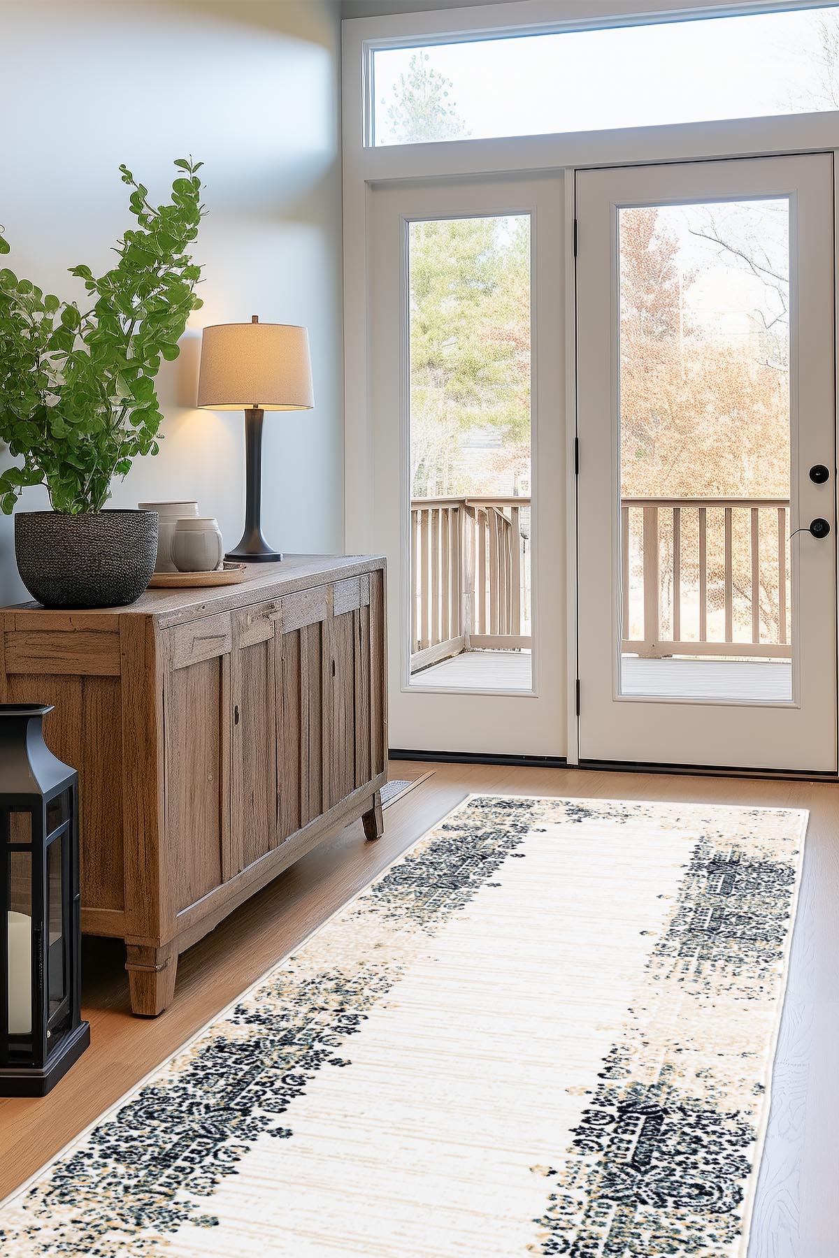 Angorahome Ethnic Dokuma Makine Halısı 1922NVY 80 x 305 Dikdörtgen - 4