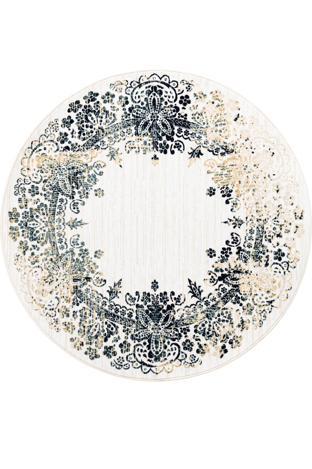 Angorahome Ethnic Dokuma Makine Halısı 1922NVY 160 x 160 Yuvarlak - 10