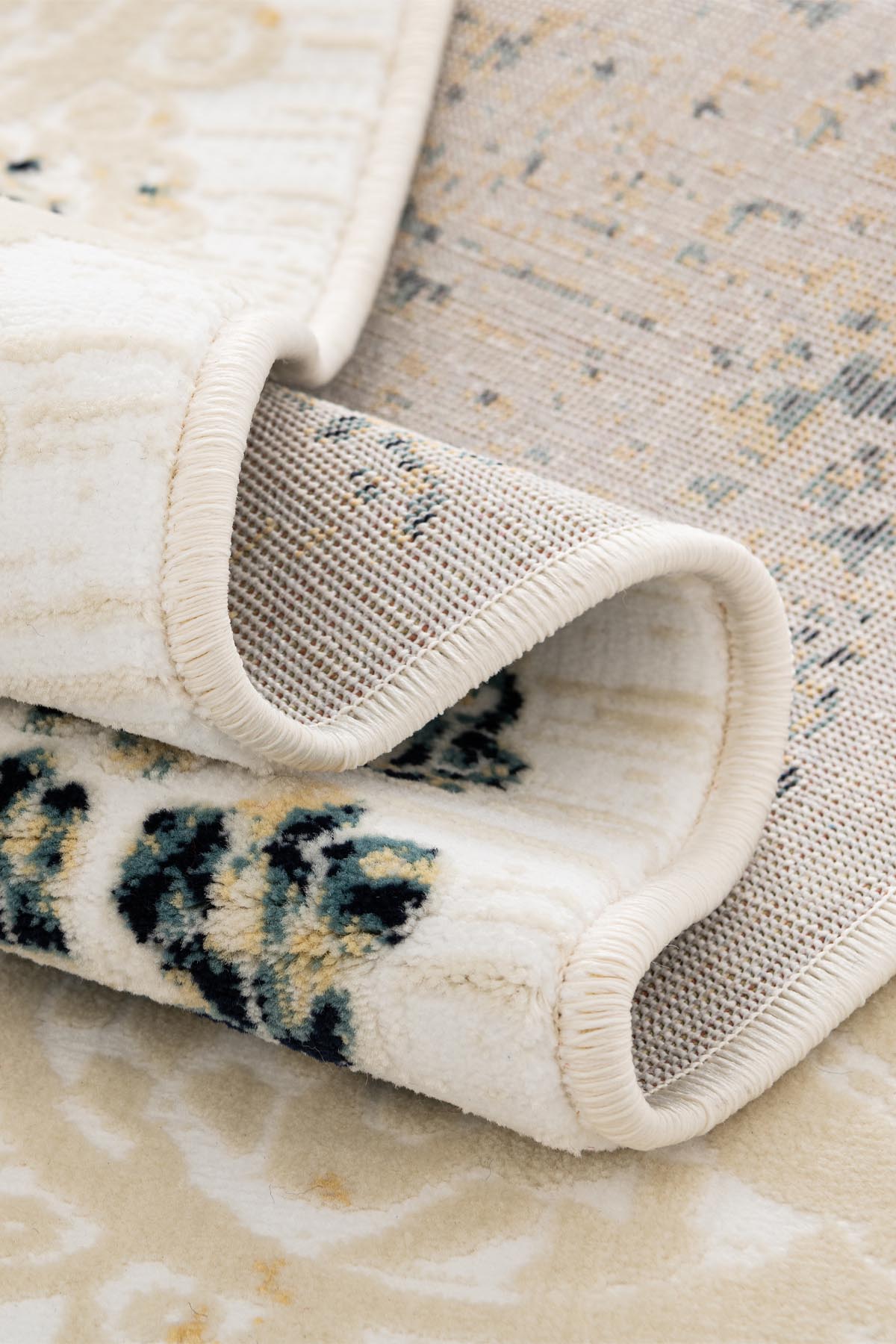 Angorahome Ethnic Dokuma Makine Halısı 1922NVY 160 x 160 Yuvarlak - 7