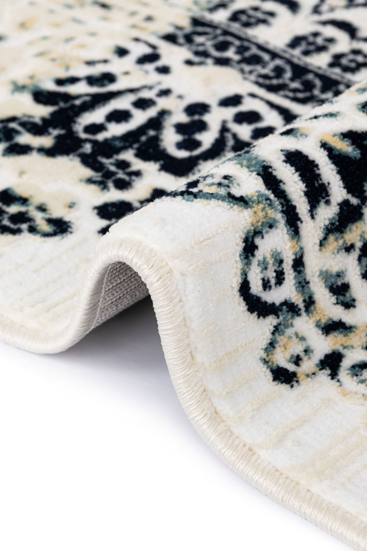 Angorahome Ethnic Dokuma Makine Halısı 1922NVY 160 x 160 Yuvarlak - 8