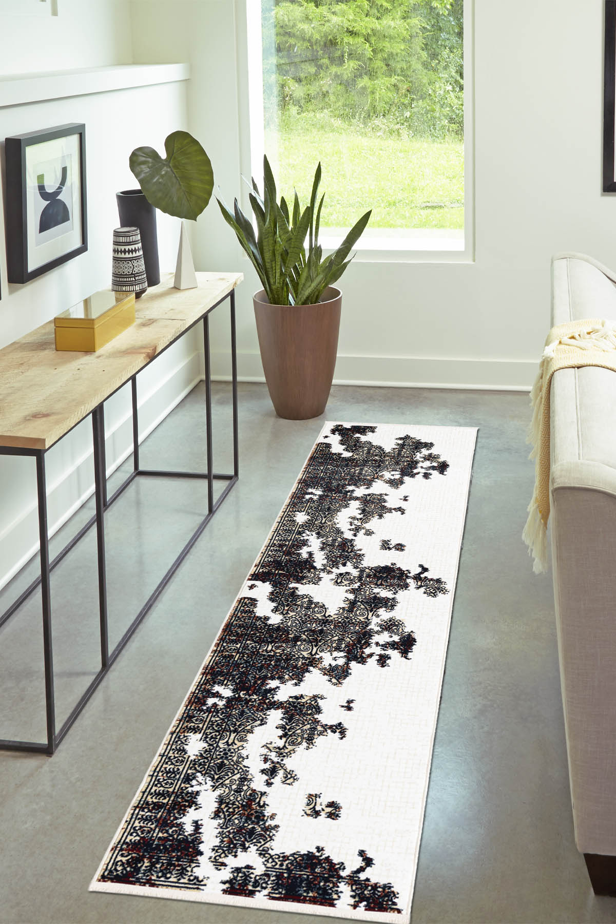 Angorahome Ethnic Dokuma Makine Halısı 1939KR 80 x 305 Dikdörtgen - 3