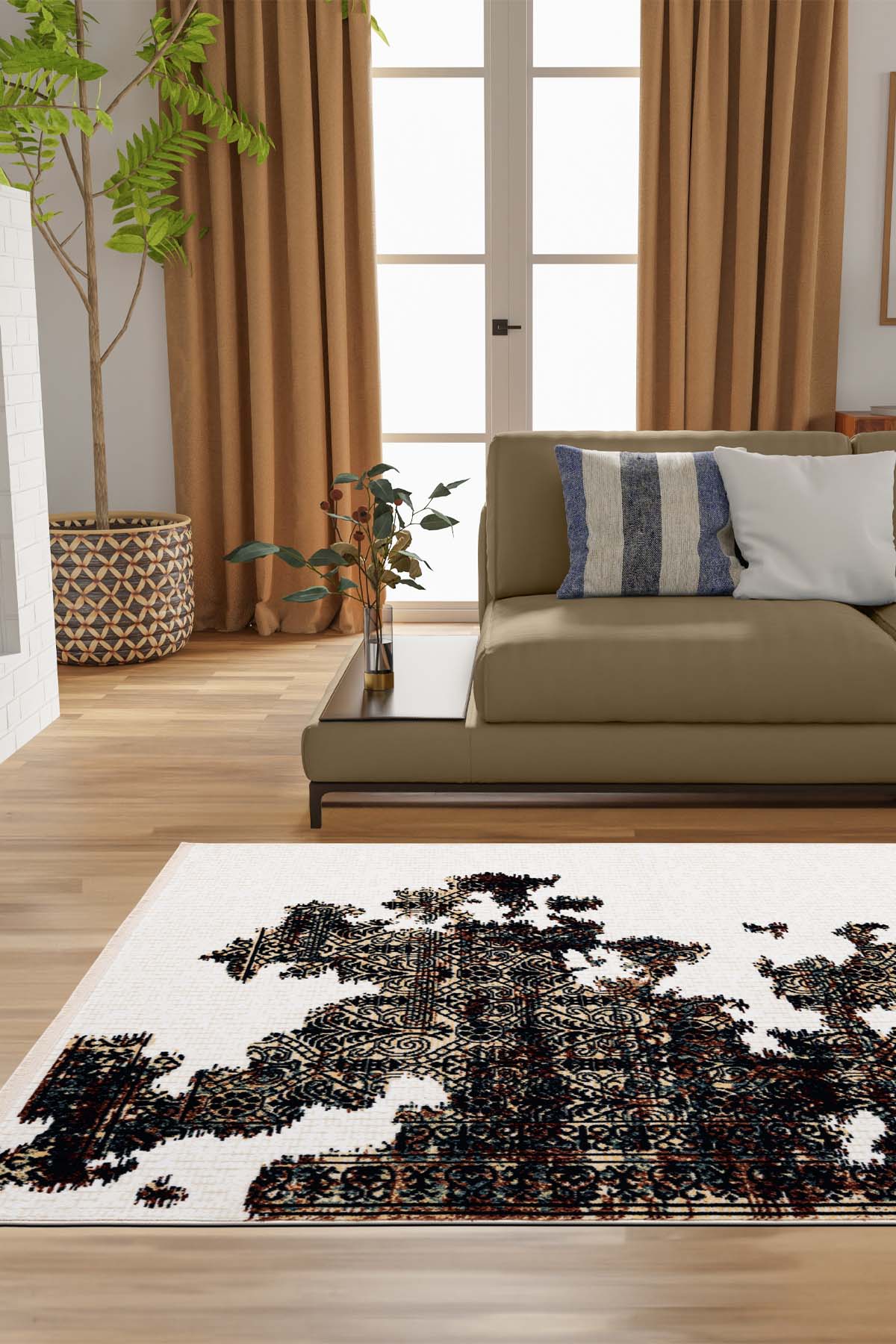 Angorahome Ethnic Dokuma Makine Halısı 1939KR 160 x 245 Dikdörtgen - 3