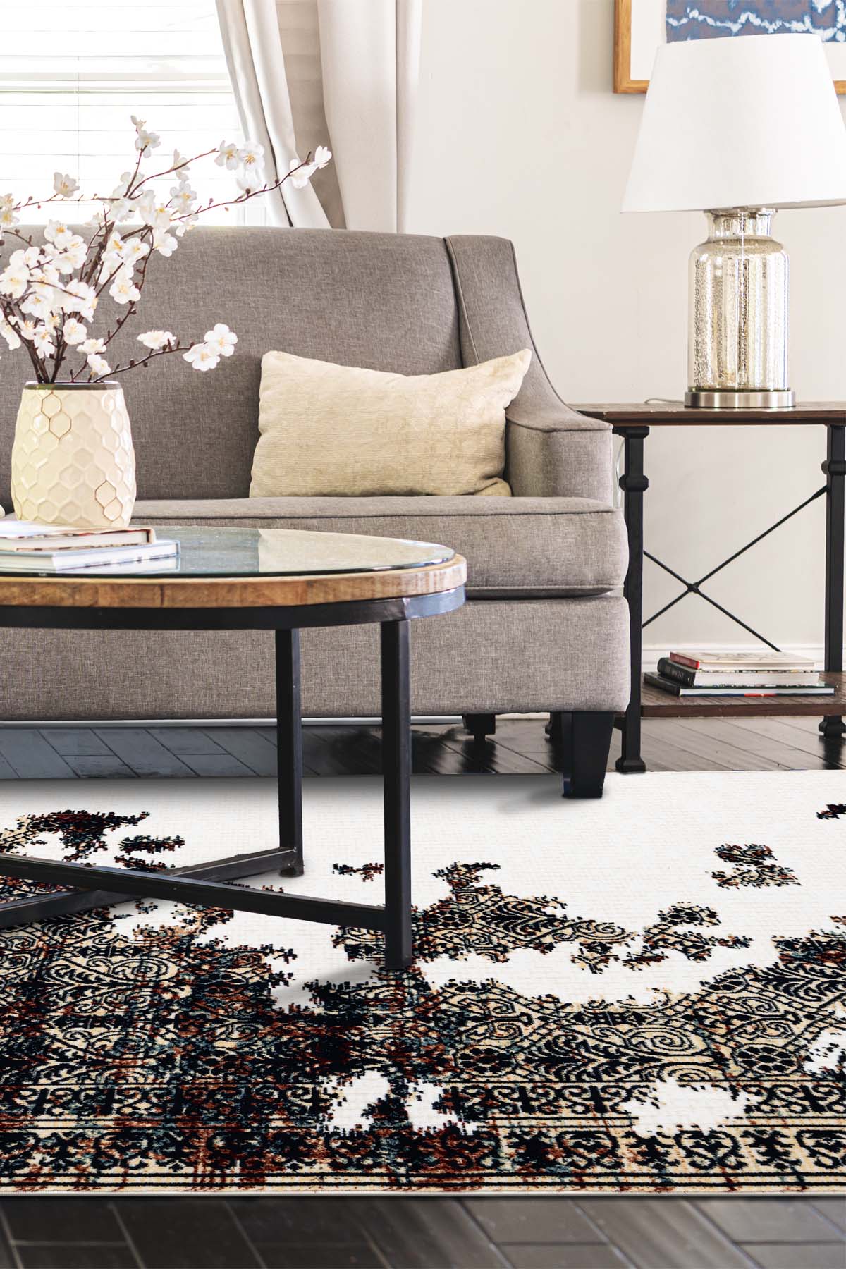 Angorahome Ethnic Dokuma Makine Halısı 1939KR 160 x 245 Dikdörtgen - 5