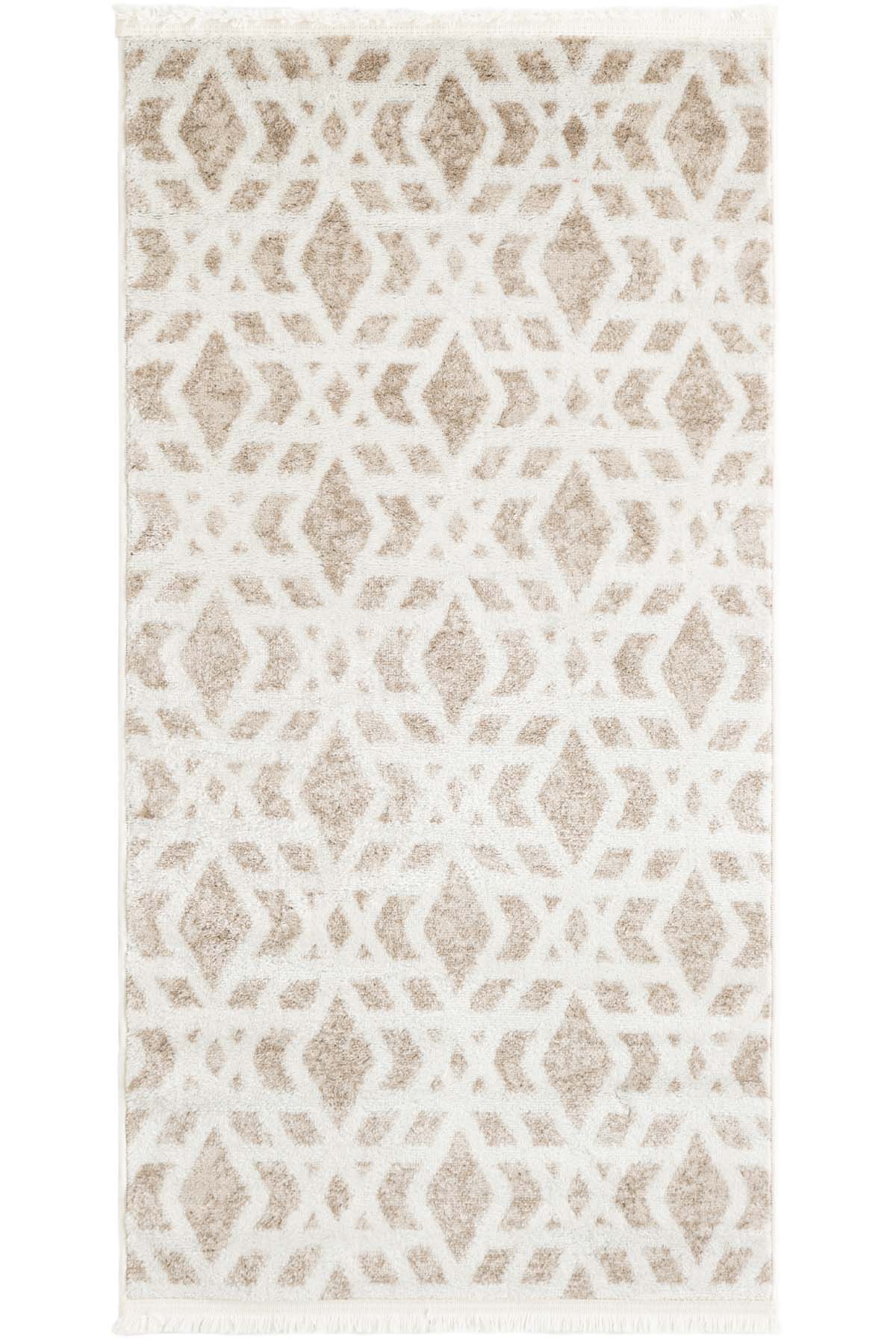 Angorahome Life Makine Halısı 6010 Bej 80 x150 Saçaklı - 6