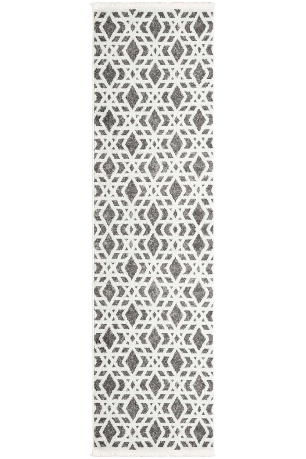 Angorahome Life Makine Halısı 6011 Gri 100 x 300 Saçaklı - 6