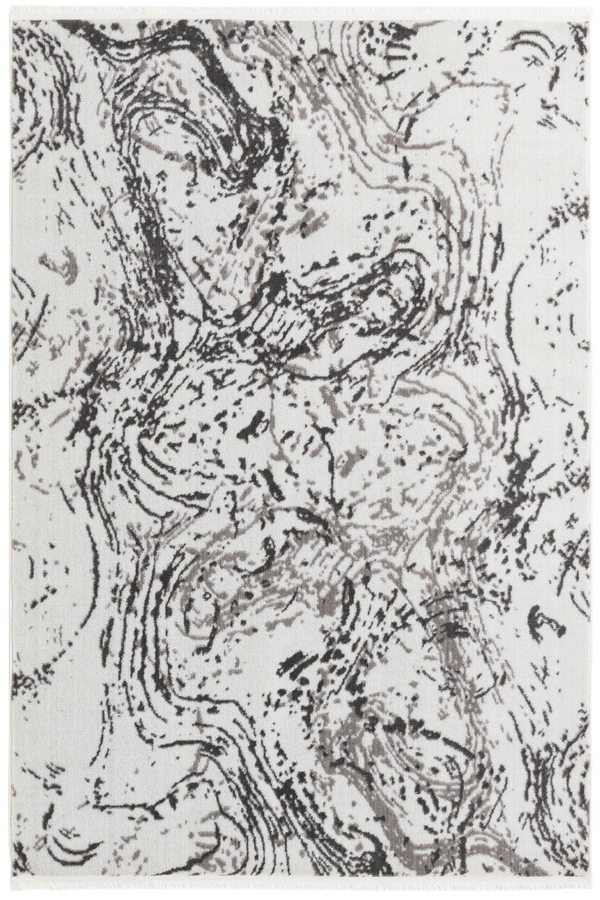 Angorahome Life Makine Halısı 6022 Gri 160 x 230 Saçaklı - 6