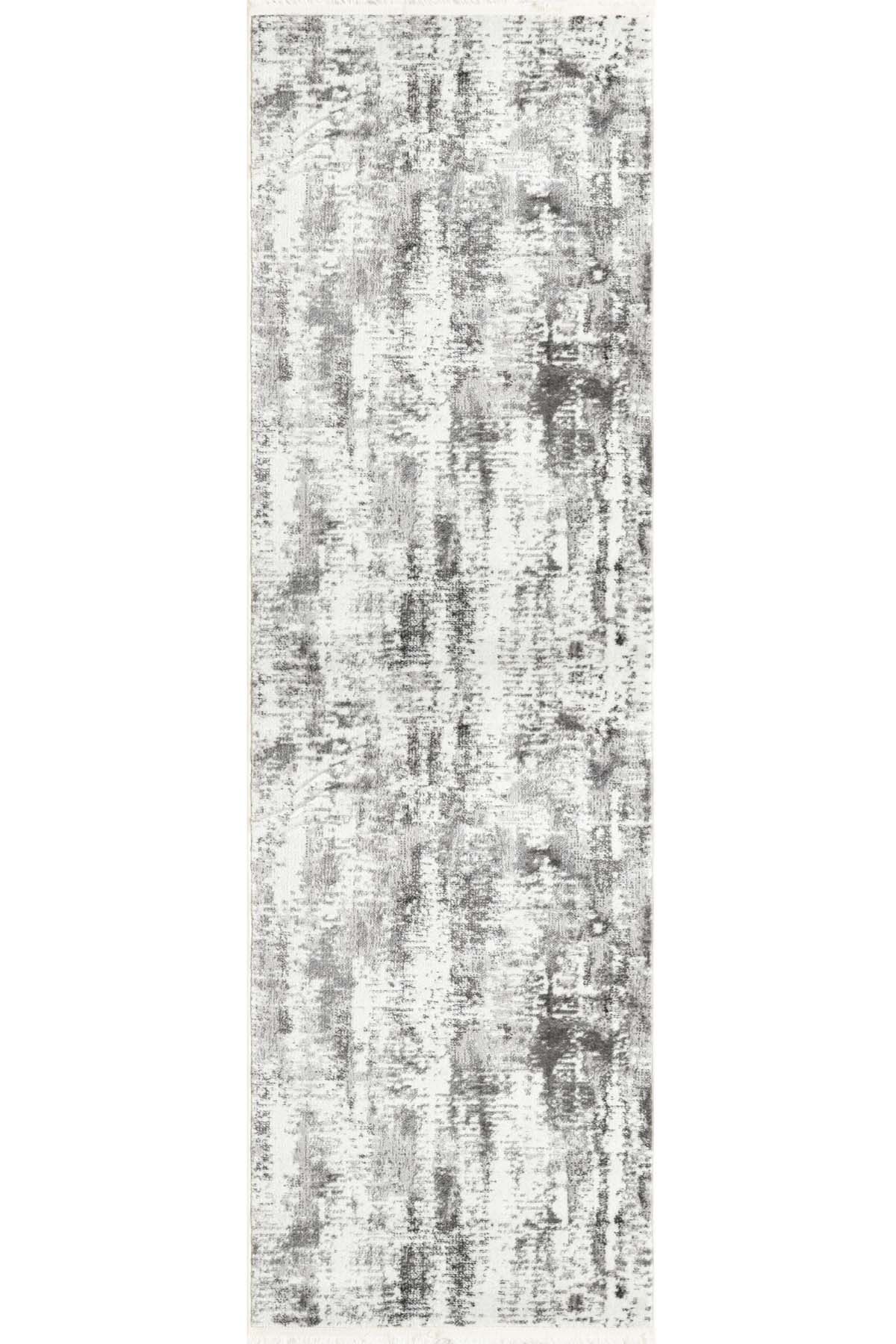 Angorahome Life Makine Halısı 6031 Gri 80 x 150 Saçaklı - 6