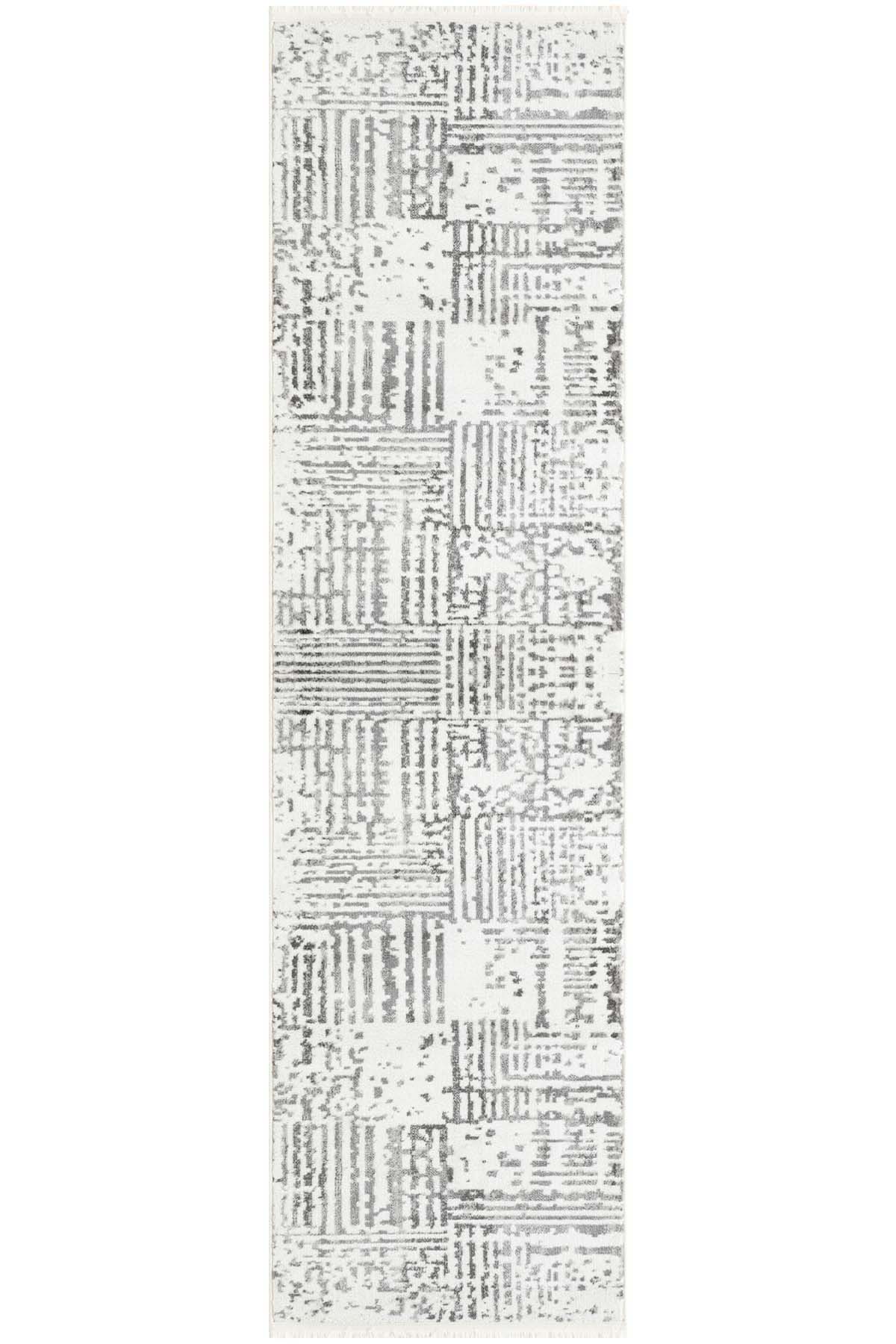 Angorahome Life Makine Halısı 6061 Gri 100 x 300 Saçaklı - 6