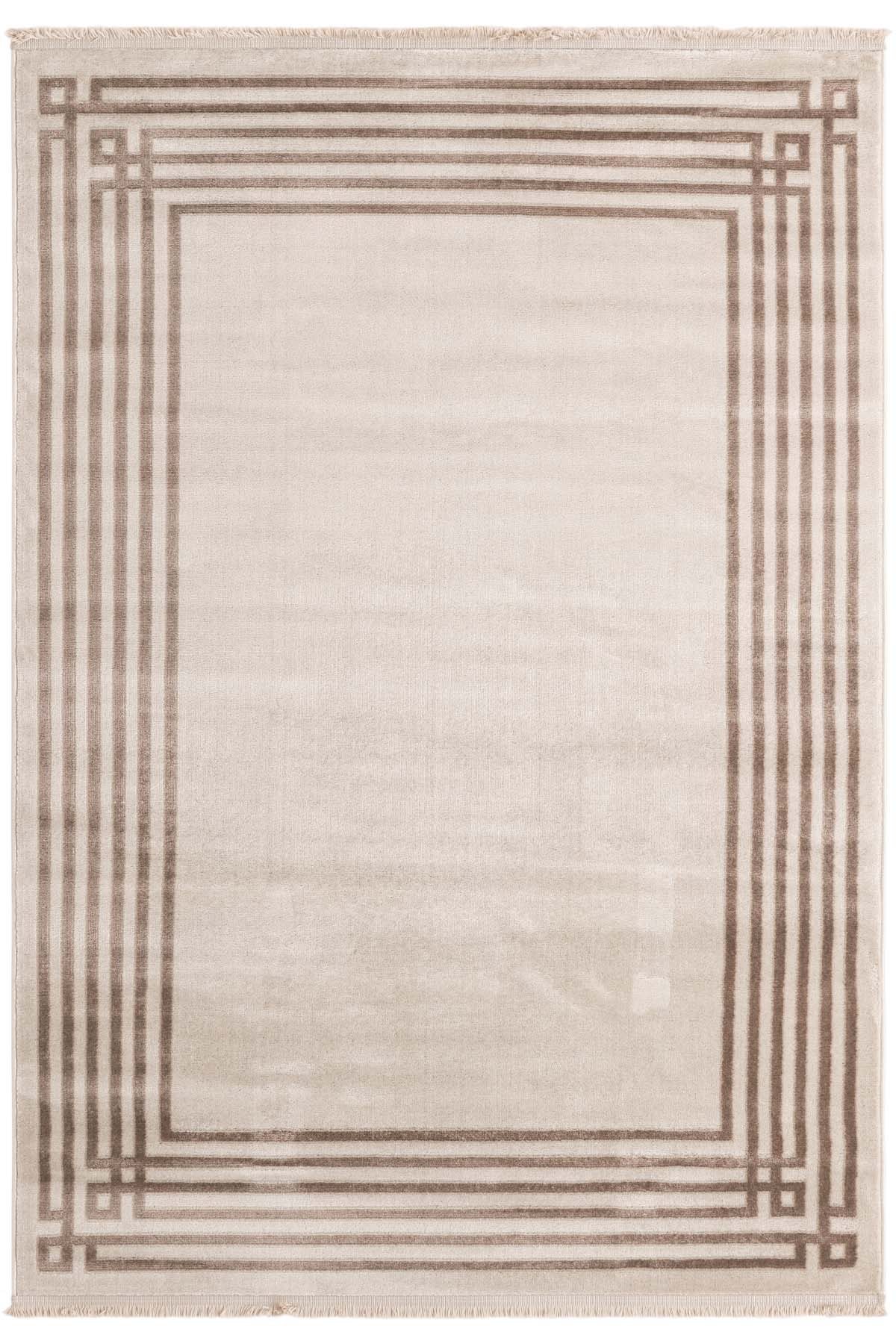 Angorahome Life Makine Halısı 6102 Bej 120 x 180 Saçaklı - 6