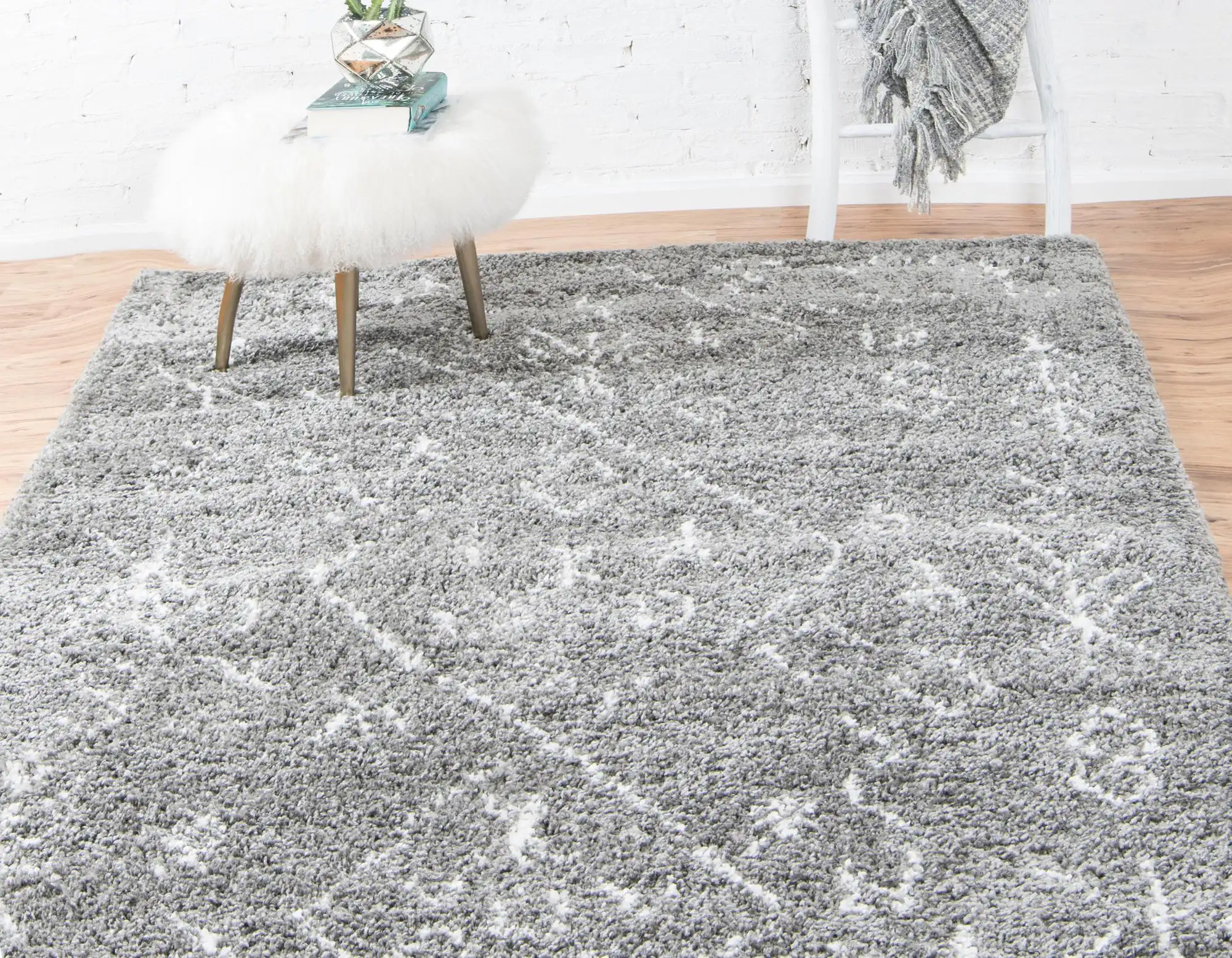 Angorahome Marrakesh Shaggy Makine Halısı 1456A Gri - 3