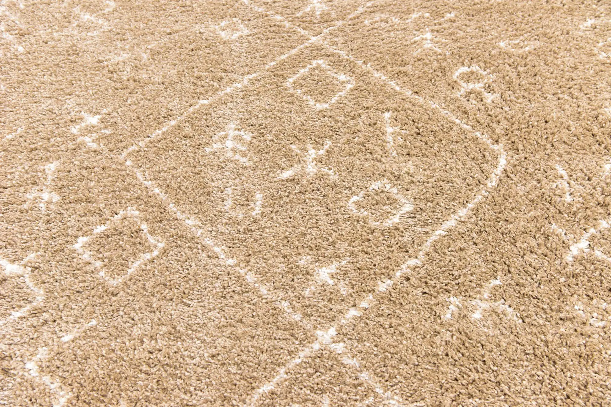 Angorahome Marrakesh Shaggy Makine Halısı 1456B Bej - 12