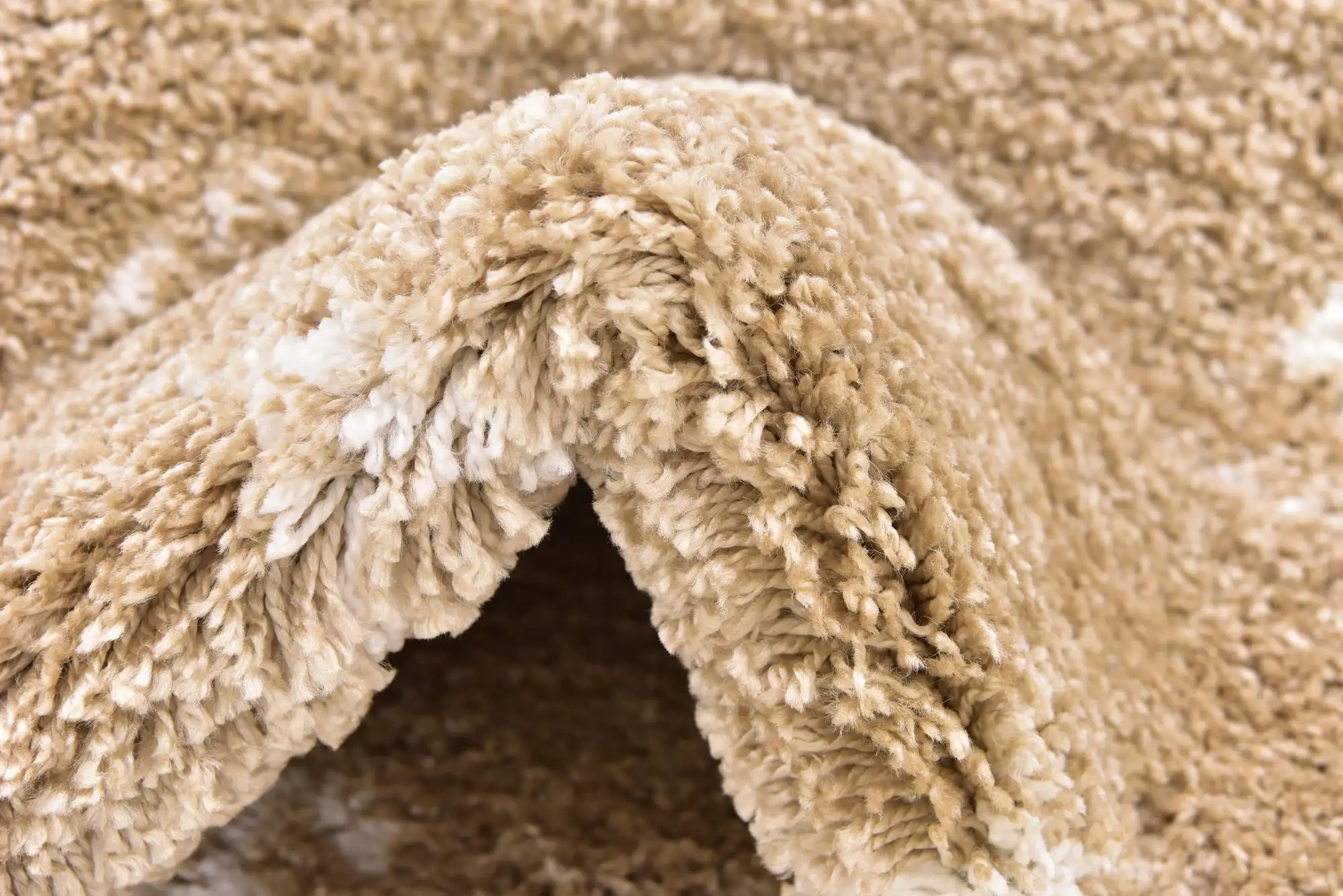 Angorahome Marrakesh Shaggy Makine Halısı 1456B Bej - 5